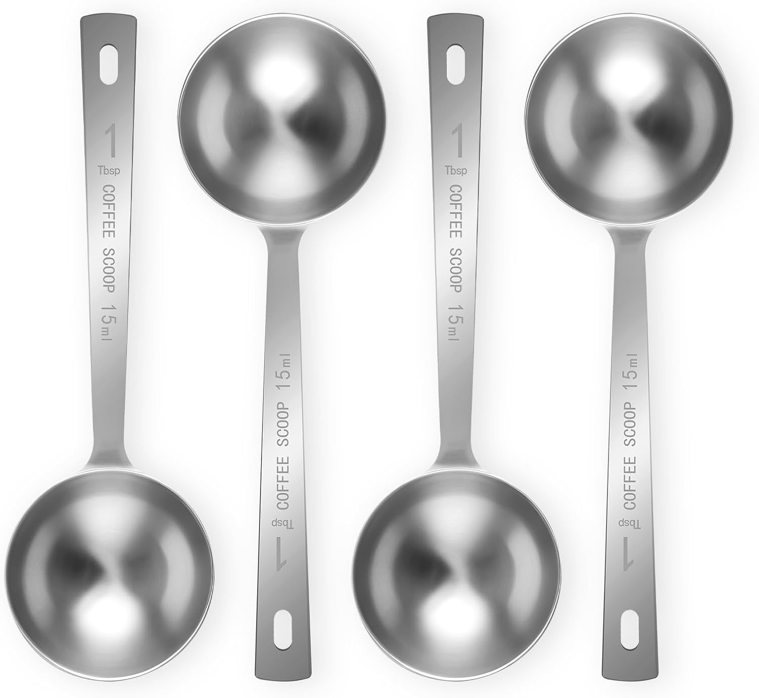 4Pcs Coffee Scoop Spoon - 1 Tablespoon 15ML Stainless Steel Long Handle Measuring Spoons for Ground Coffee, Loose Tea and Powder - Image 1