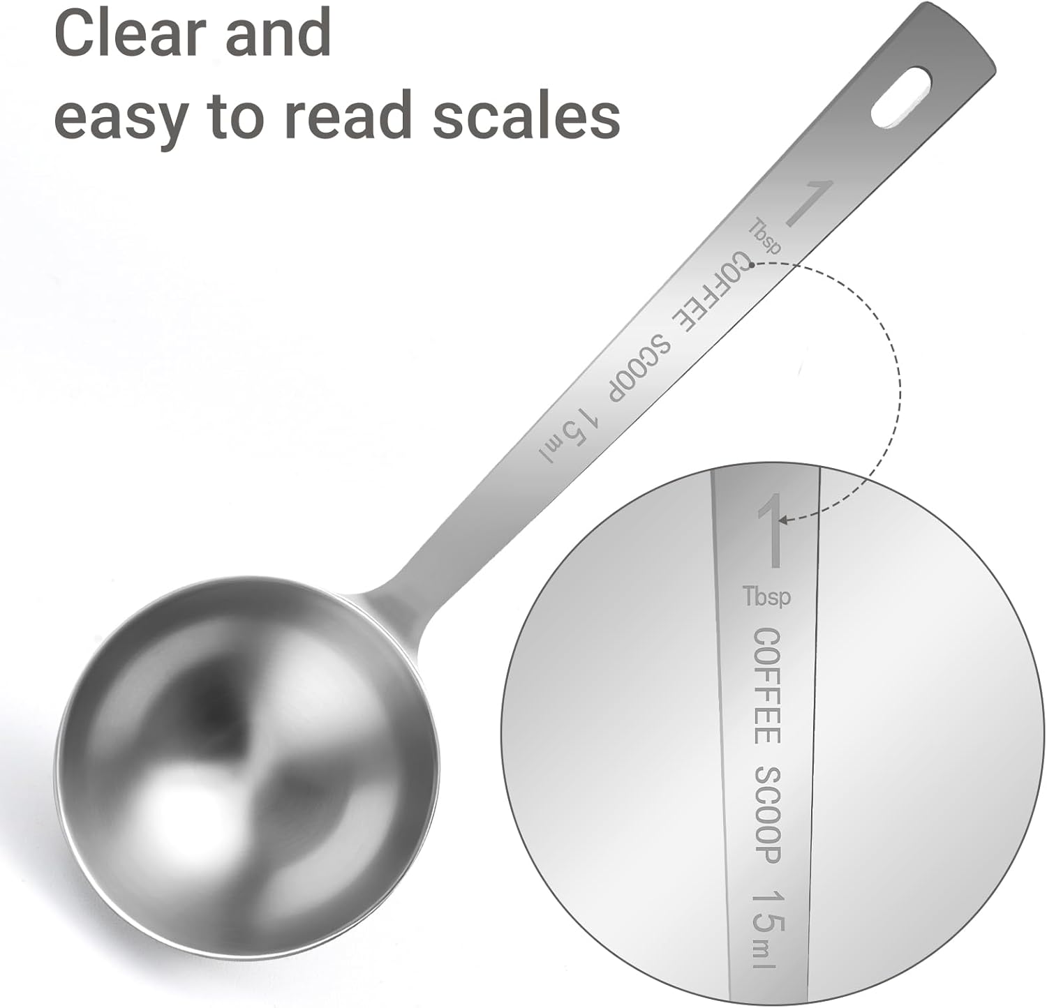 4Pcs Coffee Scoop Spoon - 1 Tablespoon 15ML Stainless Steel Long Handle Measuring Spoons for Ground Coffee, Loose Tea and Powder - Image 3