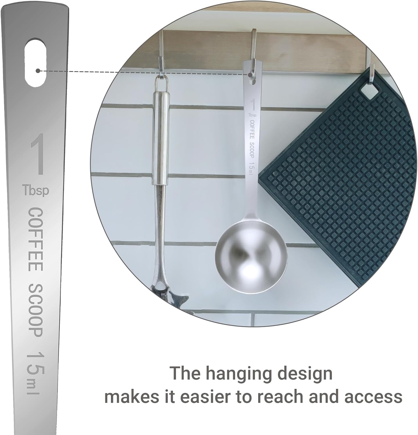 4Pcs Coffee Scoop Spoon - 1 Tablespoon 15ML Stainless Steel Long Handle Measuring Spoons for Ground Coffee, Loose Tea and Powder - Image 4