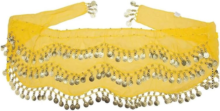 Belly Dance Hip Scarf,Belly Dance Hip Scarf Belly Dance Skirt with Gold Coins Bling Belly Dance Outfit - Image 1