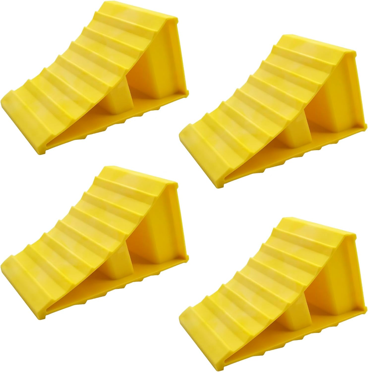 4 Pack Wheel Chocks, Non Slip Base, Tire Chocks，Heavy Duty Safety Wheel Chocks for RV, Trailer - Car Truck Stopper，Helps Keep Your Trailer or RV in Place - Image 1