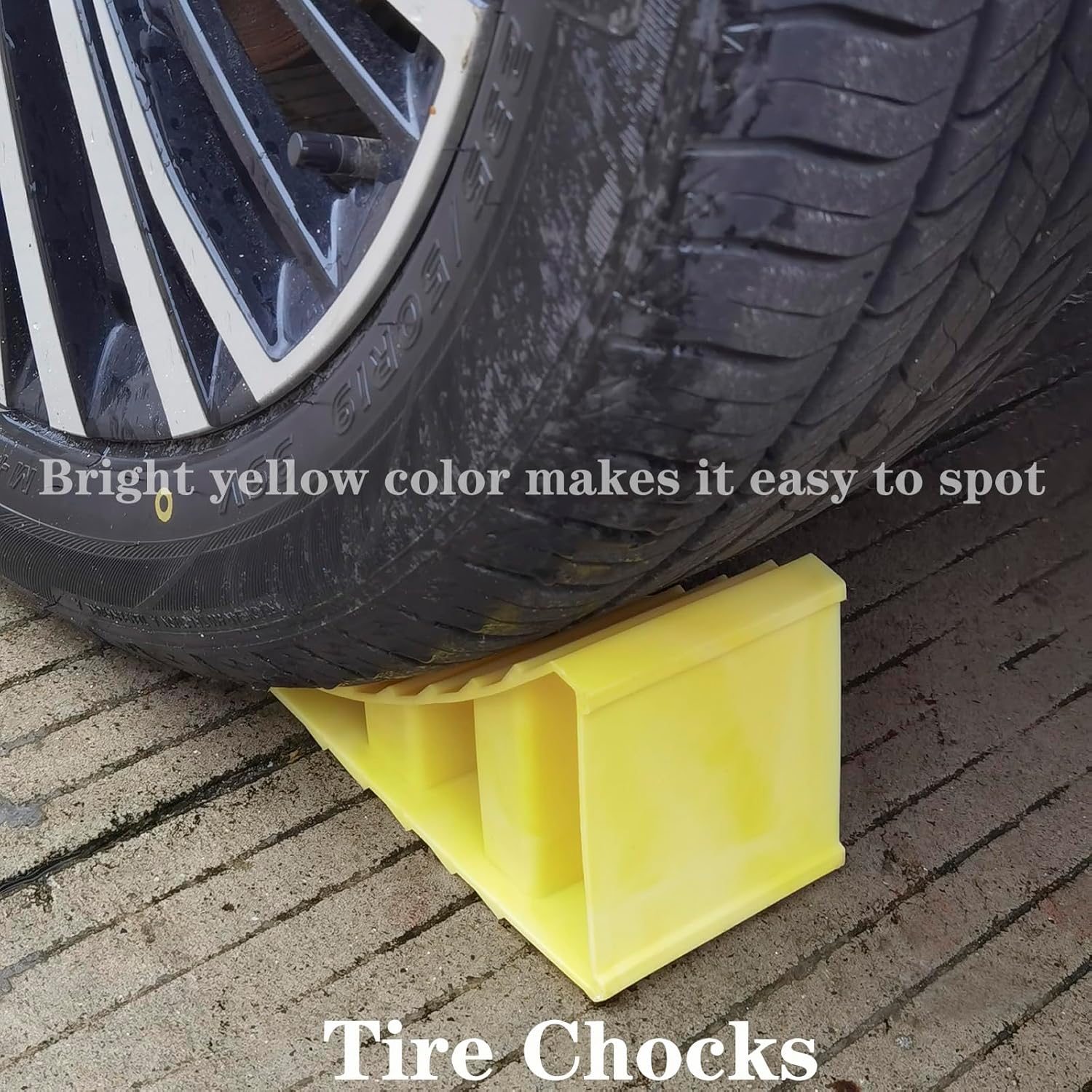 4 Pack Wheel Chocks, Non Slip Base, Tire Chocks，Heavy Duty Safety Wheel Chocks for RV, Trailer - Car Truck Stopper，Helps Keep Your Trailer or RV in Place - Image 4