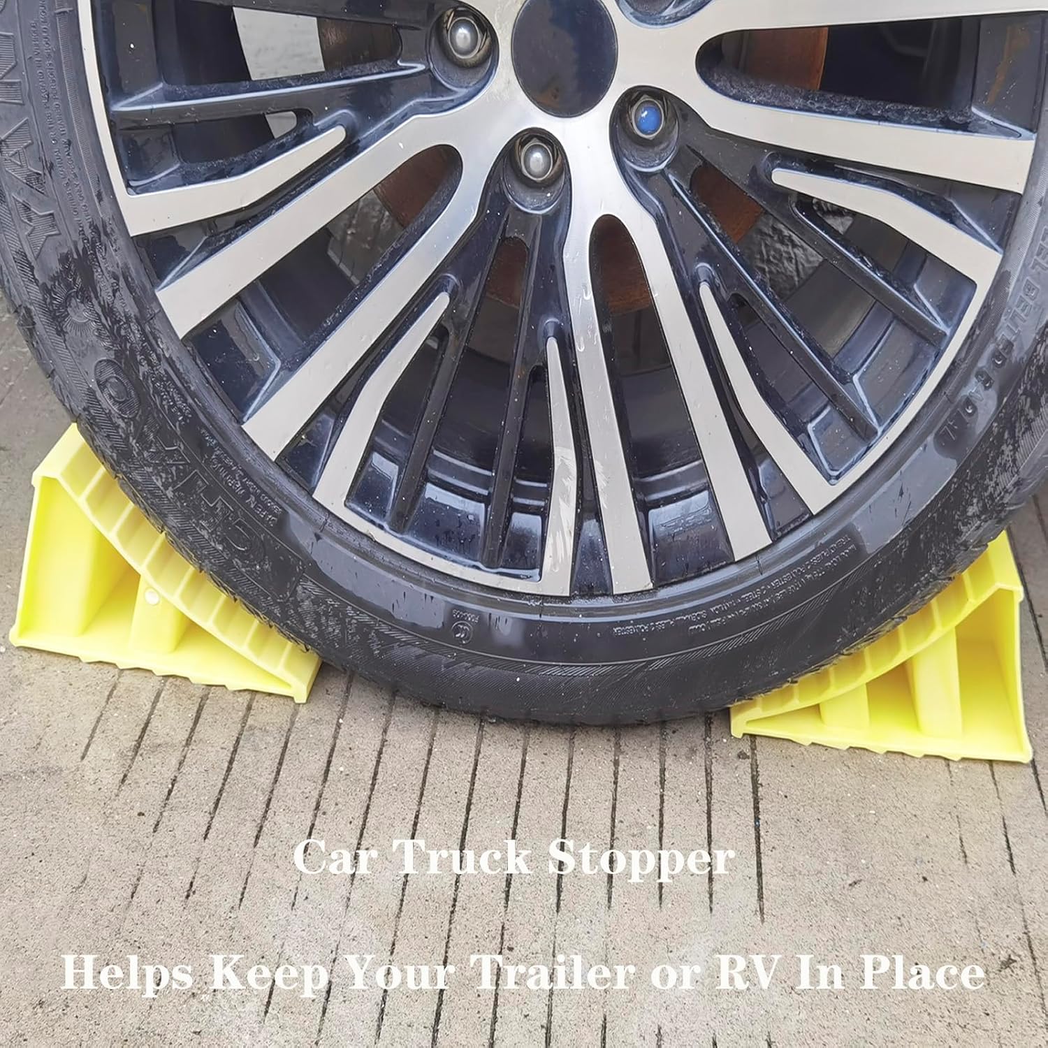 4 Pack Wheel Chocks, Non Slip Base, Tire Chocks，Heavy Duty Safety Wheel Chocks for RV, Trailer - Car Truck Stopper，Helps Keep Your Trailer or RV in Place - Image 5