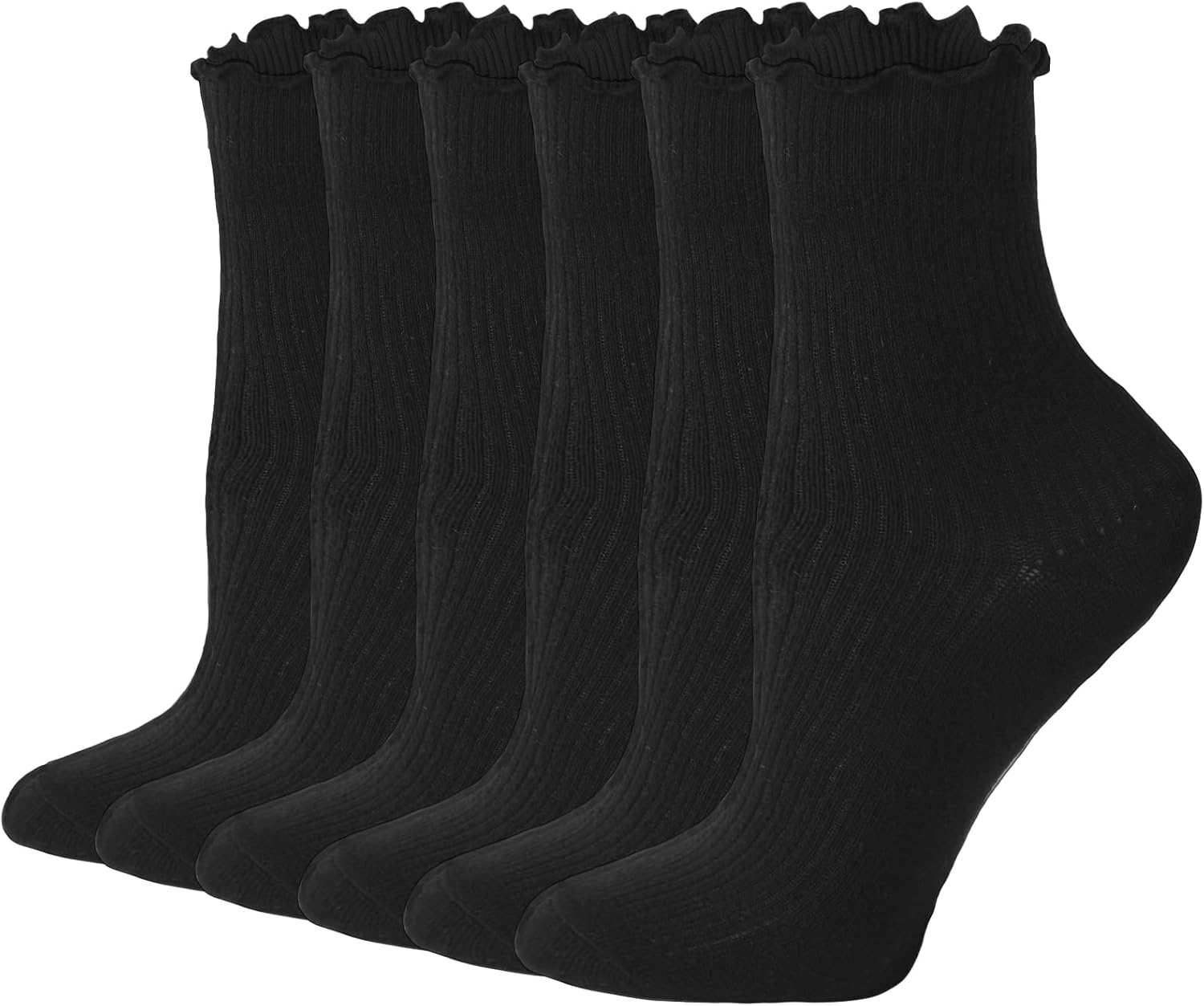 Womens Ruffle Socks Cute Frilly Ankle Socks Quarter Crew Socks for Women Girl - Image 1