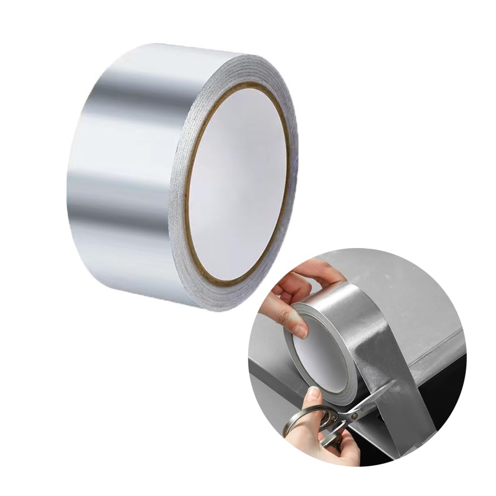 Aluminum Foil Tape, 2 inch x 65 Feet (3.9 mil) Duct Tape Heavy Duty Waterproof, Silver Metal Patch & Seal Tape, High Temperature, Insulation Adhesive for Ductwork, Sealing, Sealant, Dryer Vents - Image 1