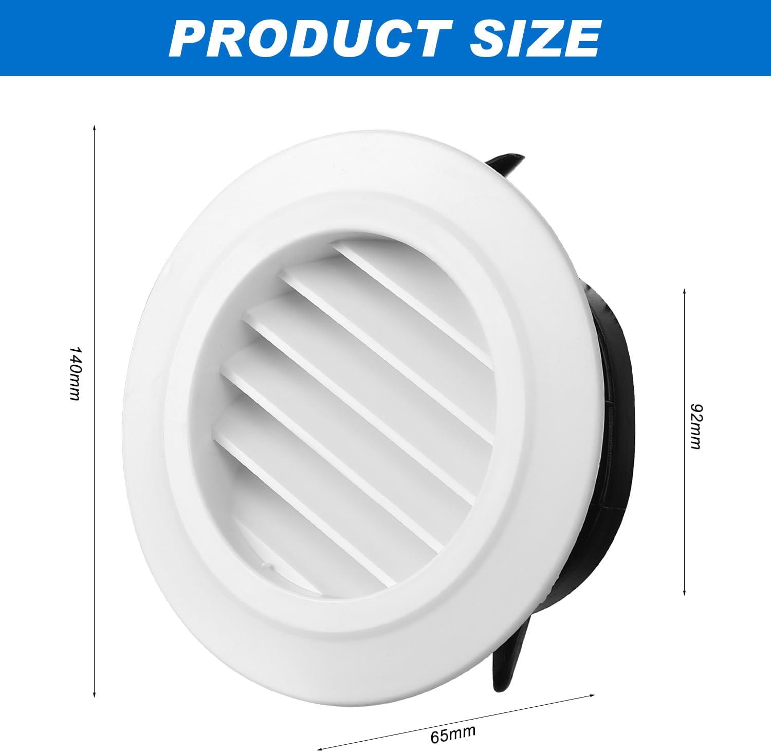 4 Inch Soffit Vent Round Vent Cover Air Vent Covers Round Ceiling Diffuser Dryer Vent Cover with Built in Mesh Air Wall Vent Cover for Exhaust Fan Inline Duct Fan Bathroom Kitchen - Image 2