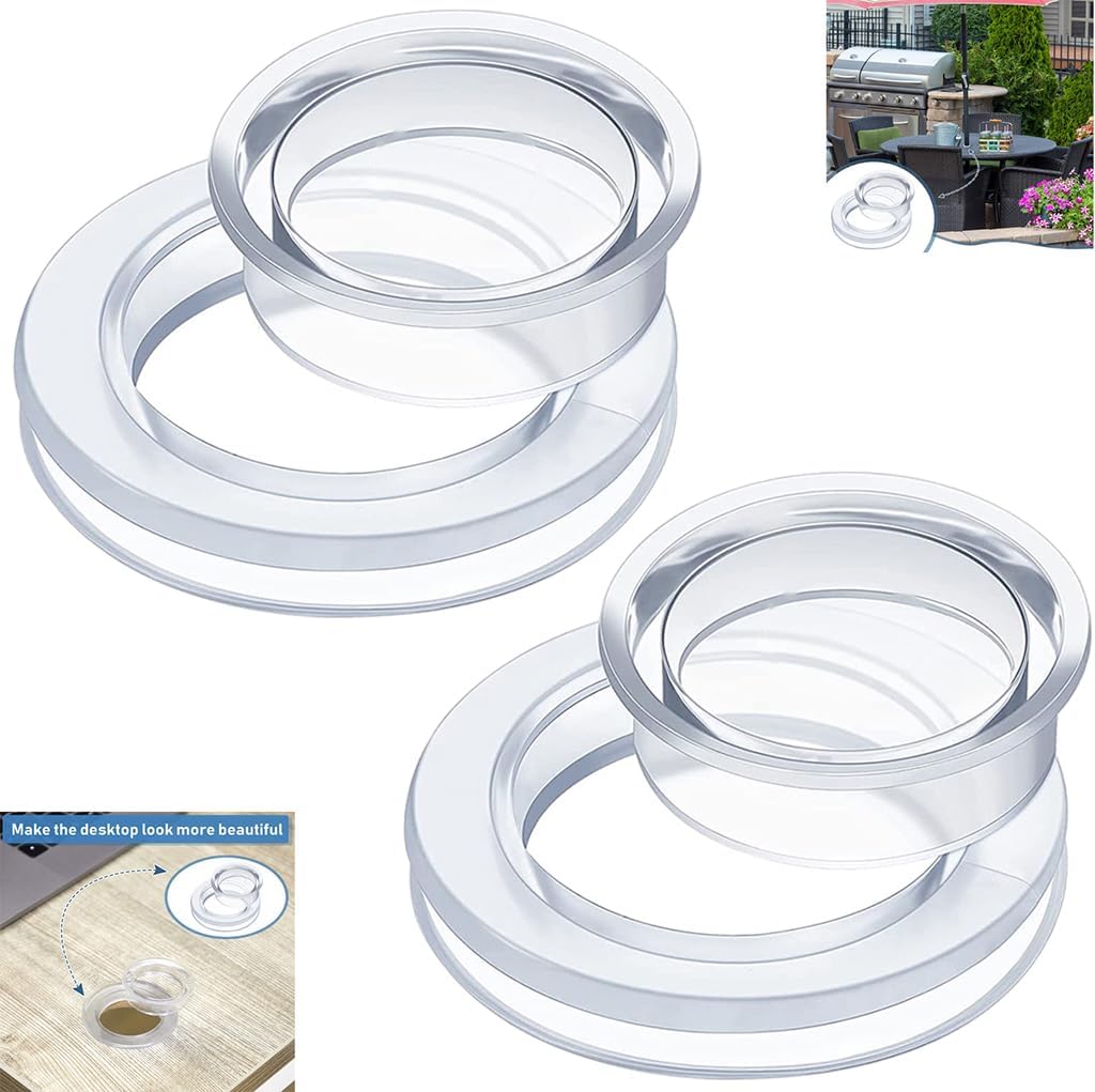 Standard Size Silicone Umbrella Hole Plug And Cap Set For Glass Outdoors Patio Table Deck Yard 2 Inch (Clear) Patio Table Hole Replacement For Umbrella - Image 4