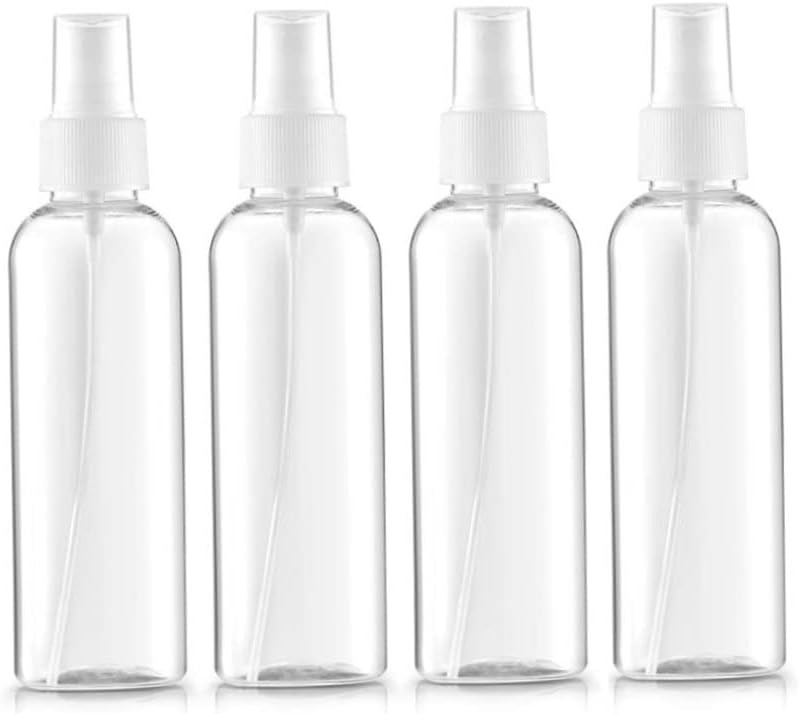 Small Spray Bottle 100ml Clear Plastic Spray Mist Bottle Refillable Travel Bottle Set for Toiletries 4PCS - Image 1