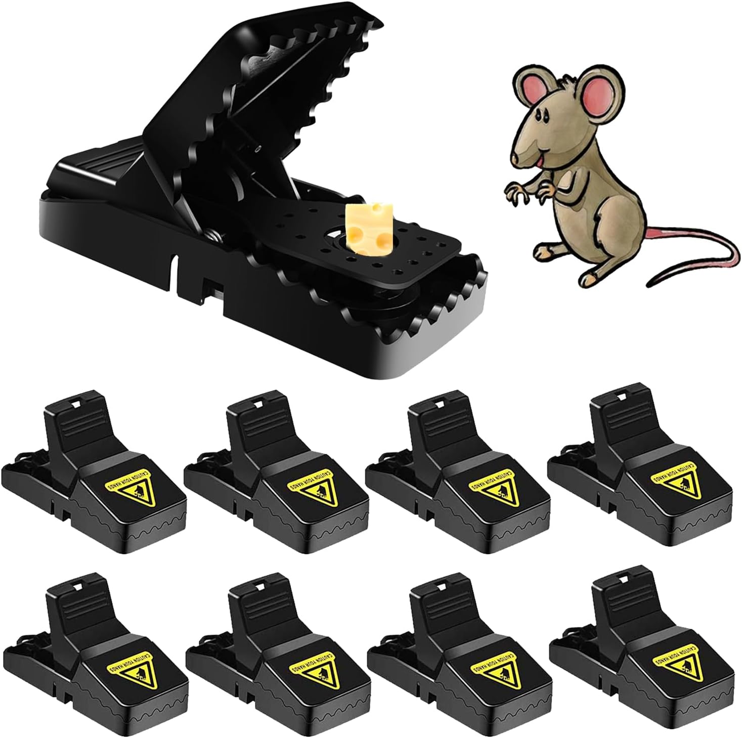 8Pack Mouse Trap, Mice Traps Indoor and Outdoor, Humane Small Mouse Snap Trap, Reusable Mouse Catcher Easy to Set Bait and Release - Image 1