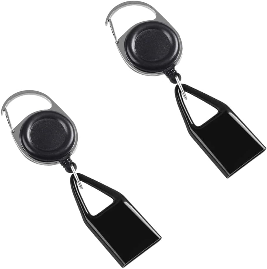 2Pcs Black Pants Lighter Clip,Retractable Lighter Belt,Anti Lost Retractable Lighter Cover Leash,Keychain Belt,Lighter Leash for Fishing Hiking,Lighter Protective Cover for Camping,House Supplies - Image 1
