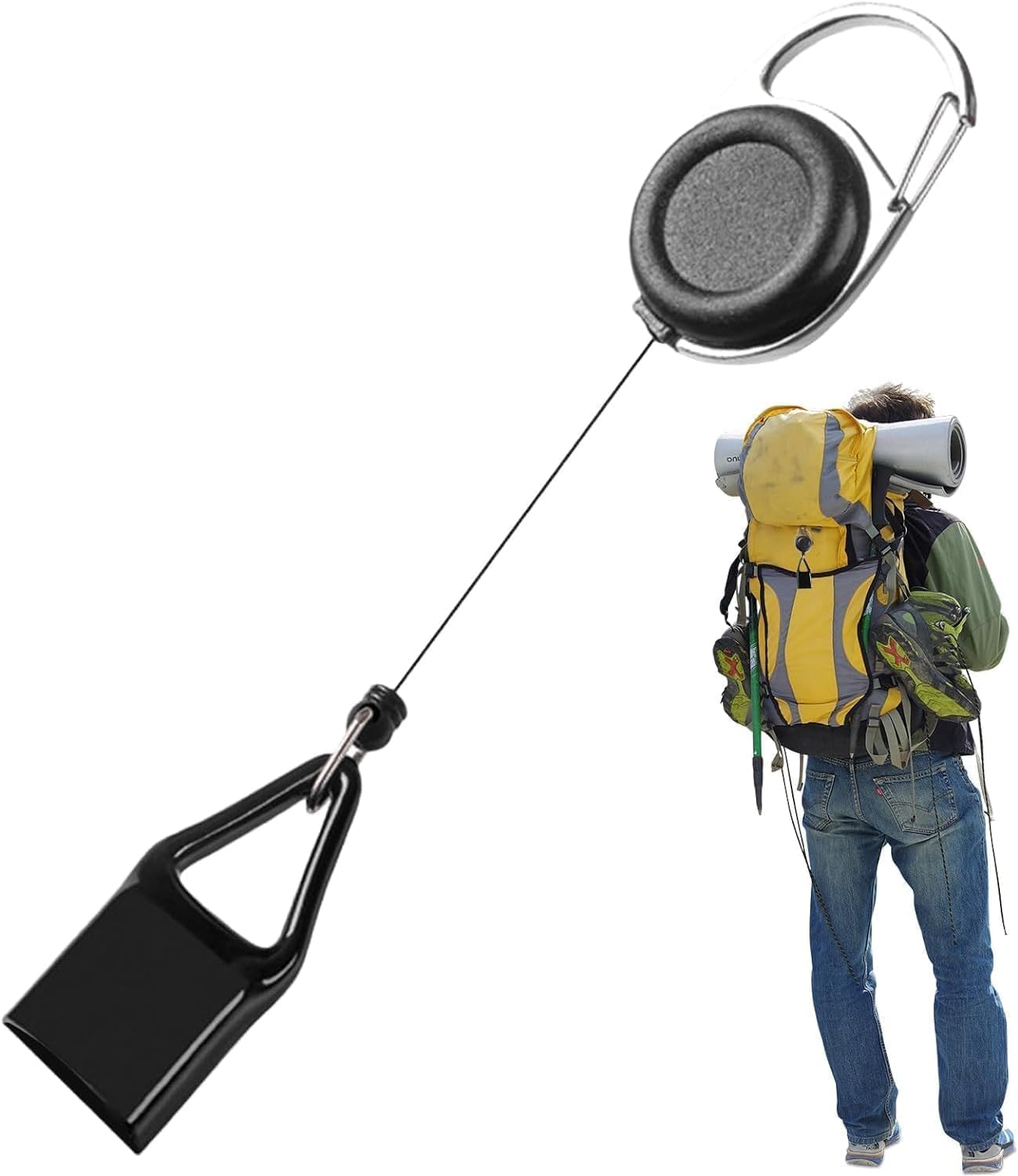 2Pcs Black Pants Lighter Clip,Retractable Lighter Belt,Anti Lost Retractable Lighter Cover Leash,Keychain Belt,Lighter Leash for Fishing Hiking,Lighter Protective Cover for Camping,House Supplies - Image 3