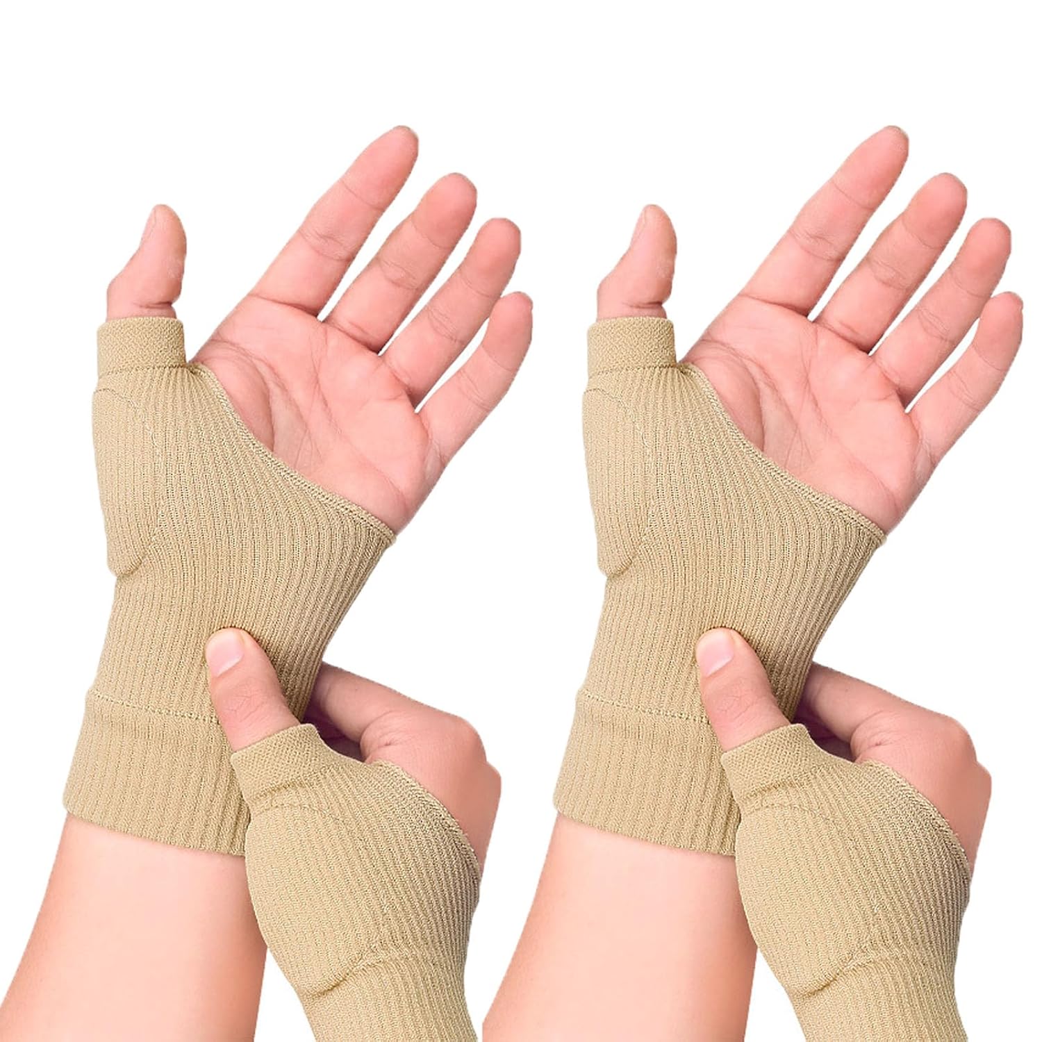 Thumb Brace - 2 Pairs Therapy Gloves Gel Hand Wrist Support Brace Arthritis Compression for Thumb Arthritis, Sport Pain Relief Tendonitis for Men and Women Fits Both Hands(L) - Image 1