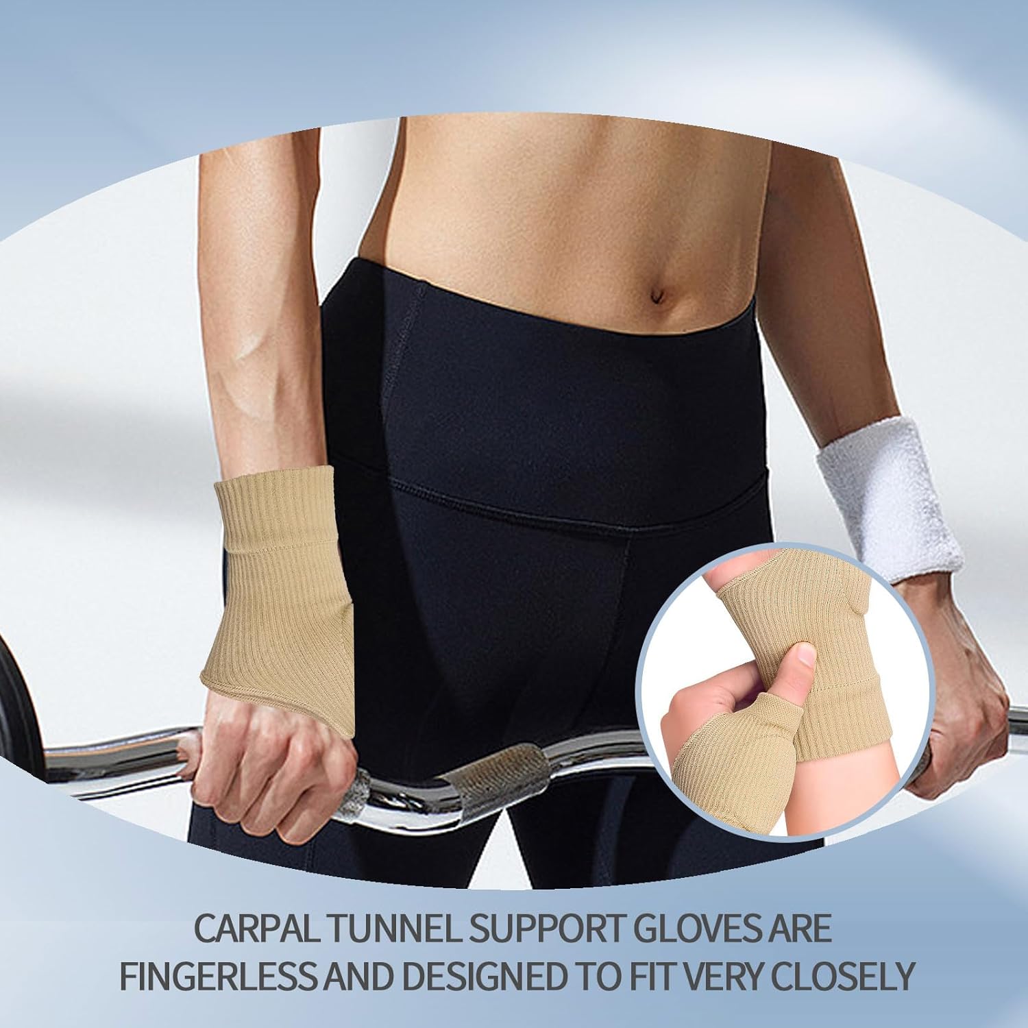 Thumb Brace - 2 Pairs Therapy Gloves Gel Hand Wrist Support Brace Arthritis Compression for Thumb Arthritis, Sport Pain Relief Tendonitis for Men and Women Fits Both Hands(L) - Image 5