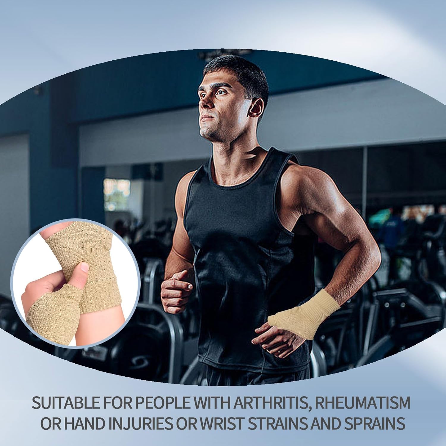 Thumb Brace - 2 Pairs Therapy Gloves Gel Hand Wrist Support Brace Arthritis Compression for Thumb Arthritis, Sport Pain Relief Tendonitis for Men and Women Fits Both Hands(L) - Image 6