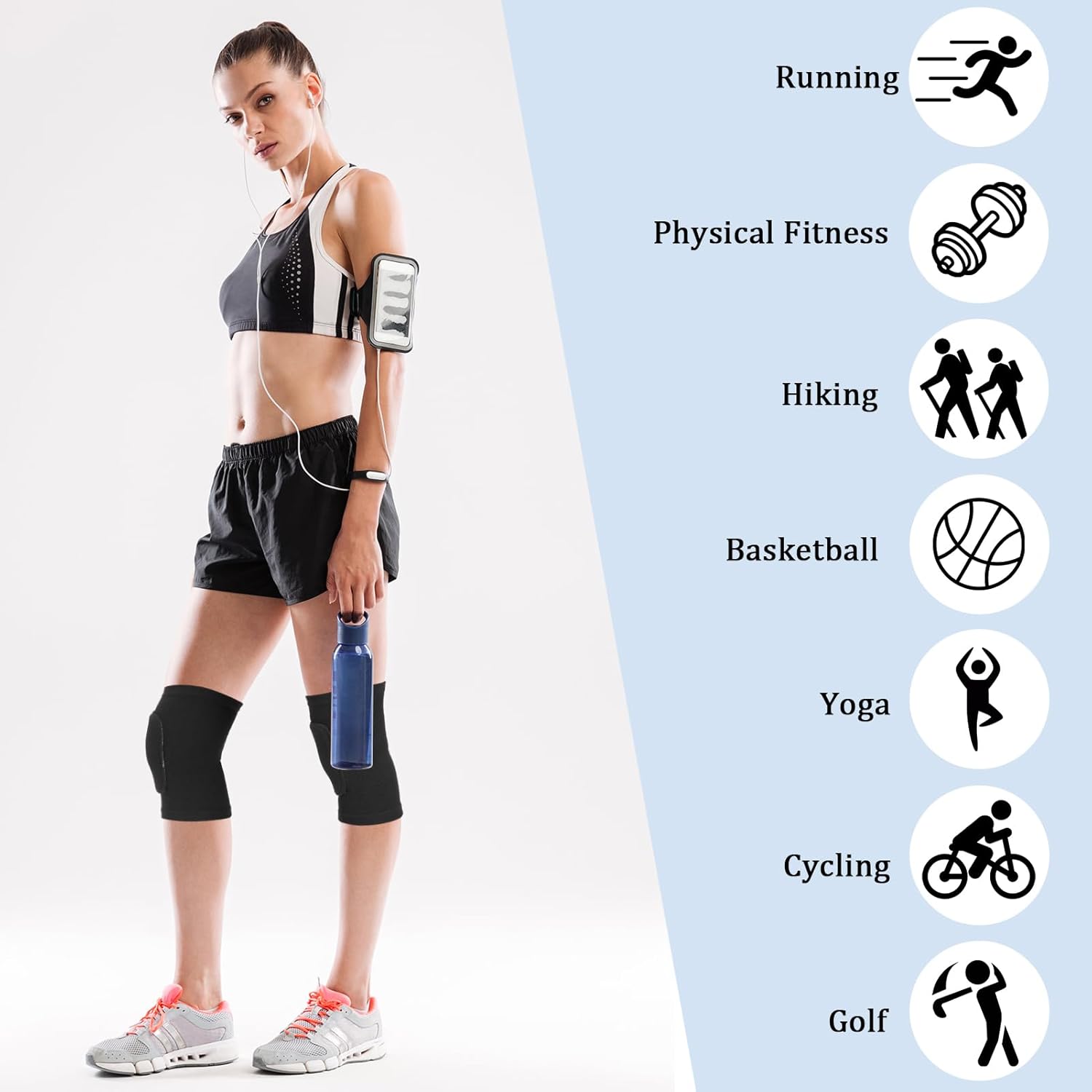 Volleyball Knee Pads, Breathable Knee Pads Volleyball with Thick Foam Padding for Men Women Youth, Knee Braces for Dance Yoga Soccer Tennis Running Cycling Climbing - Image 4