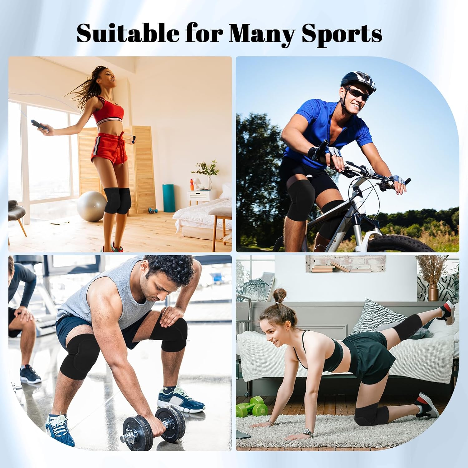 Volleyball Knee Pads, Breathable Knee Pads Volleyball with Thick Foam Padding for Men Women Youth, Knee Braces for Dance Yoga Soccer Tennis Running Cycling Climbing - Image 5