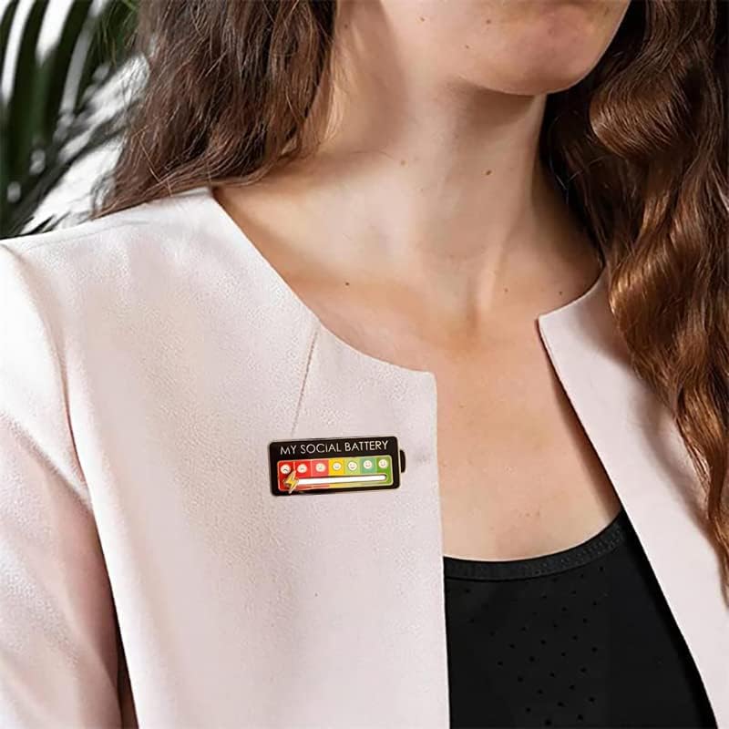 MY SOCIAL BATTERY Enamel Mood Conversion Lapel Pin Badge Funny Social Battery Indicator, 7 Days Mood, Cute, Creative Expression Pin Brooch - Image 3