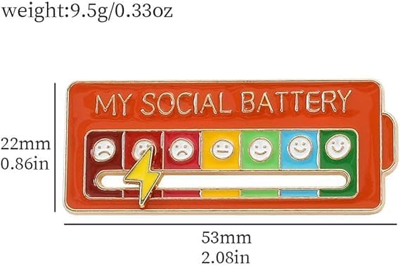 MY SOCIAL BATTERY Enamel Mood Conversion Lapel Pin Badge Funny Social Battery Indicator, 7 Days Mood, Cute, Creative Expression Pin Brooch - Image 7