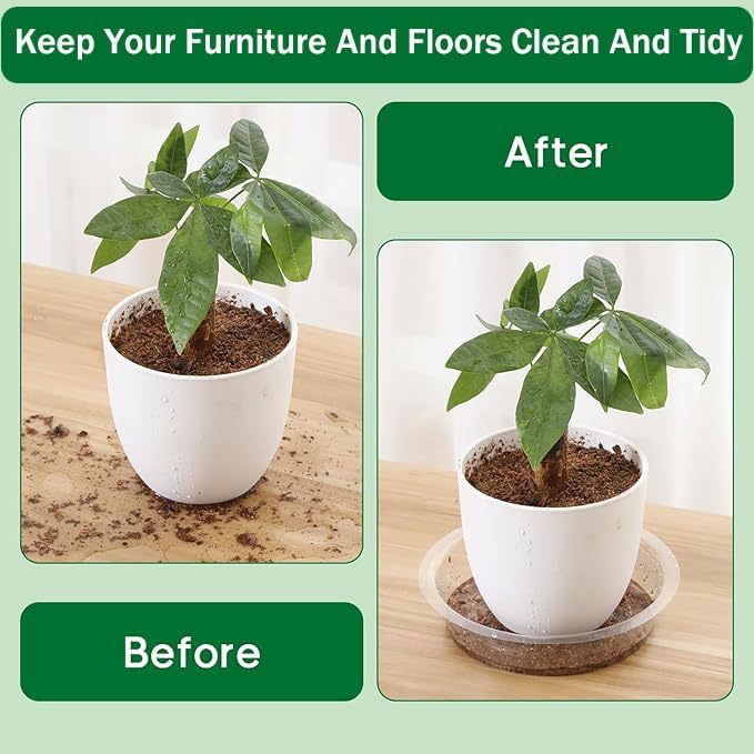 16Pcs Plant Saucer, Heavy Duty Clear Plastic Plant Tray, Durable Round Flower Pot Saucer, Large Plant Dishes Saucer, Planter Water Drip Trays for Indoor Outdoor Garden Potted - Image 3