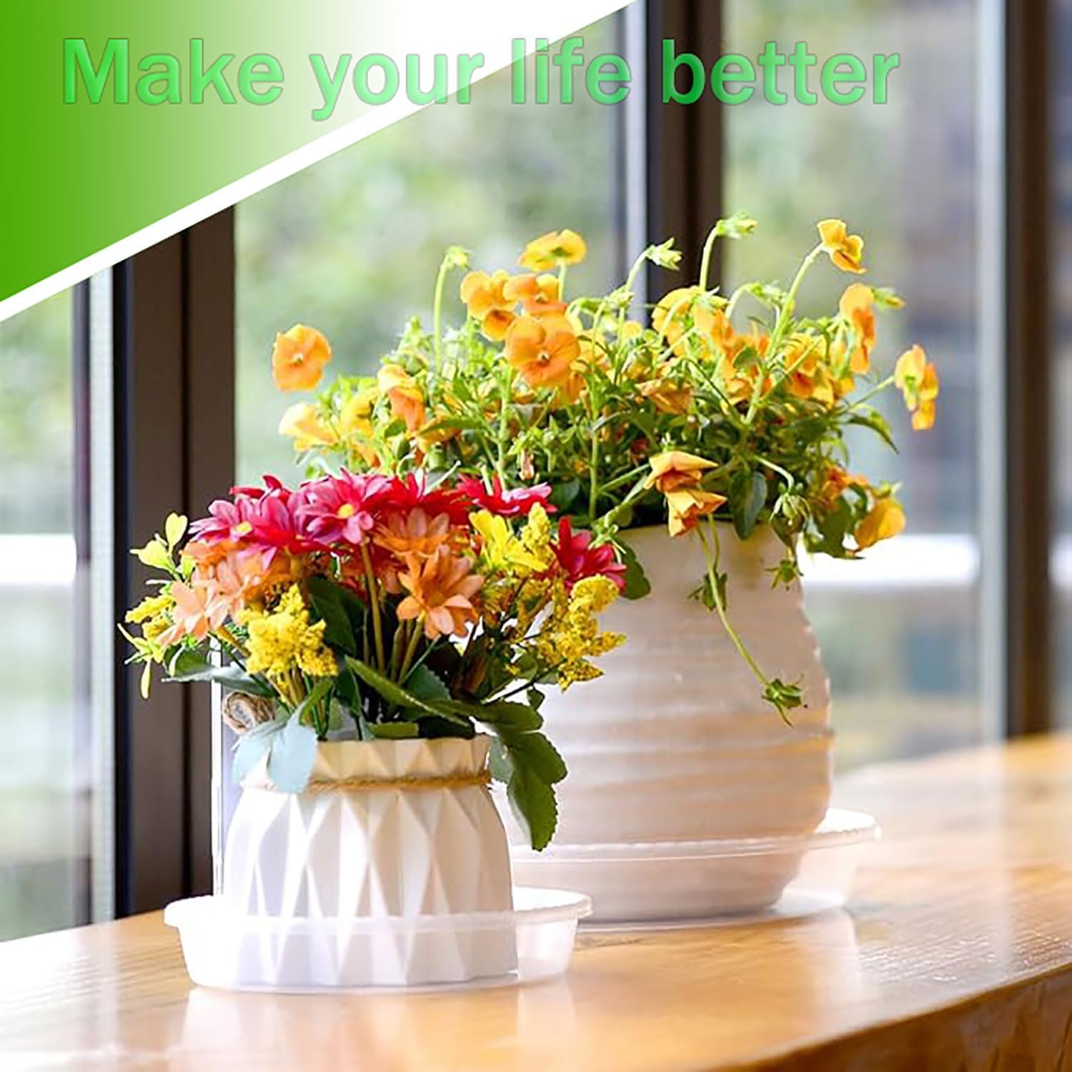 16Pcs Plant Saucer, Heavy Duty Clear Plastic Plant Tray, Durable Round Flower Pot Saucer, Large Plant Dishes Saucer, Planter Water Drip Trays for Indoor Outdoor Garden Potted - Image 4