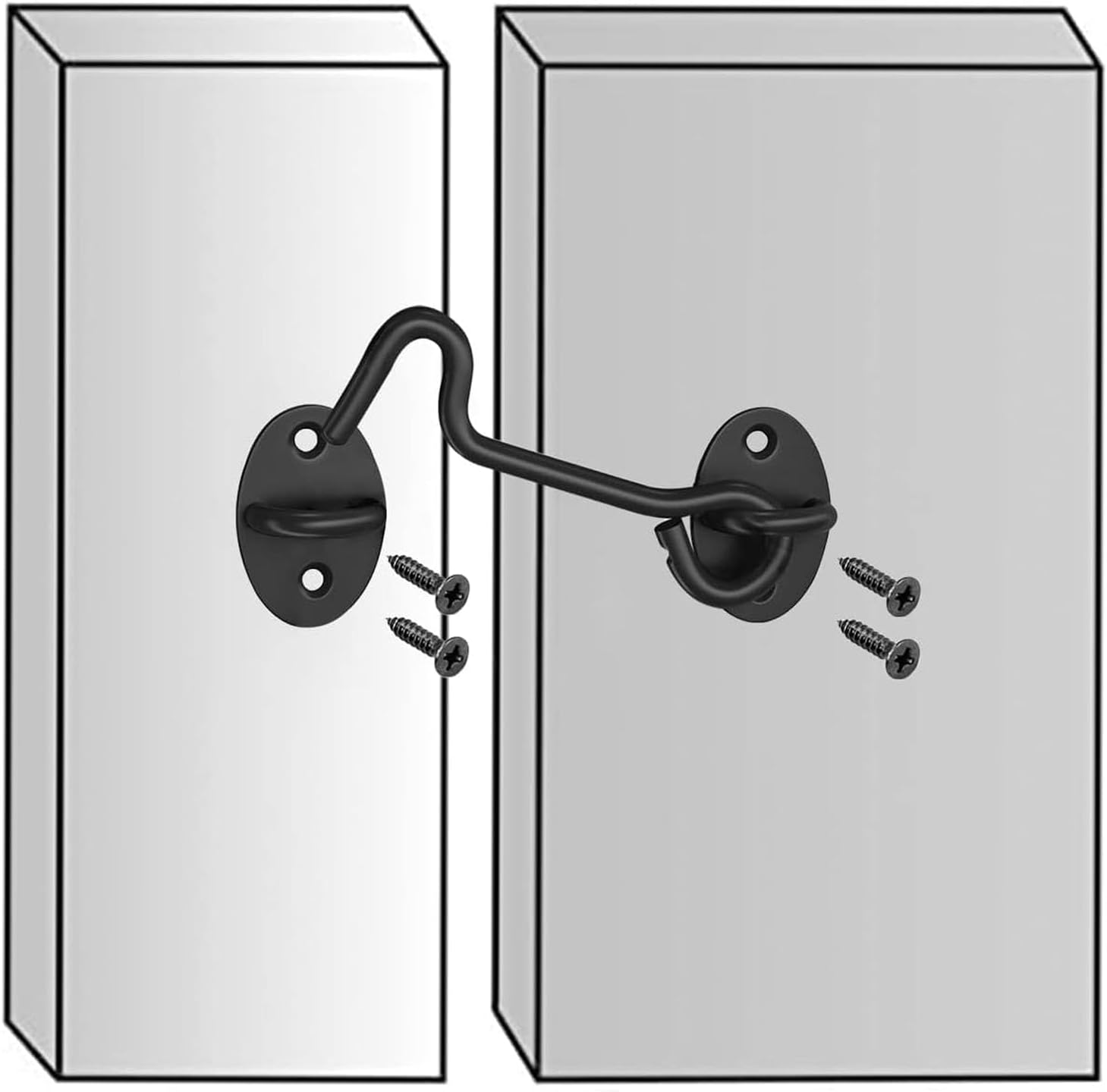 3-inch Heavy Duty Hook and Eye Latch - 1x Barn Door Lock, 4X Mounting Screws - Stainless Steel Hooks for Door, Windows, Sheds, Fences, Gates, Closets, Cabinets - Image 6