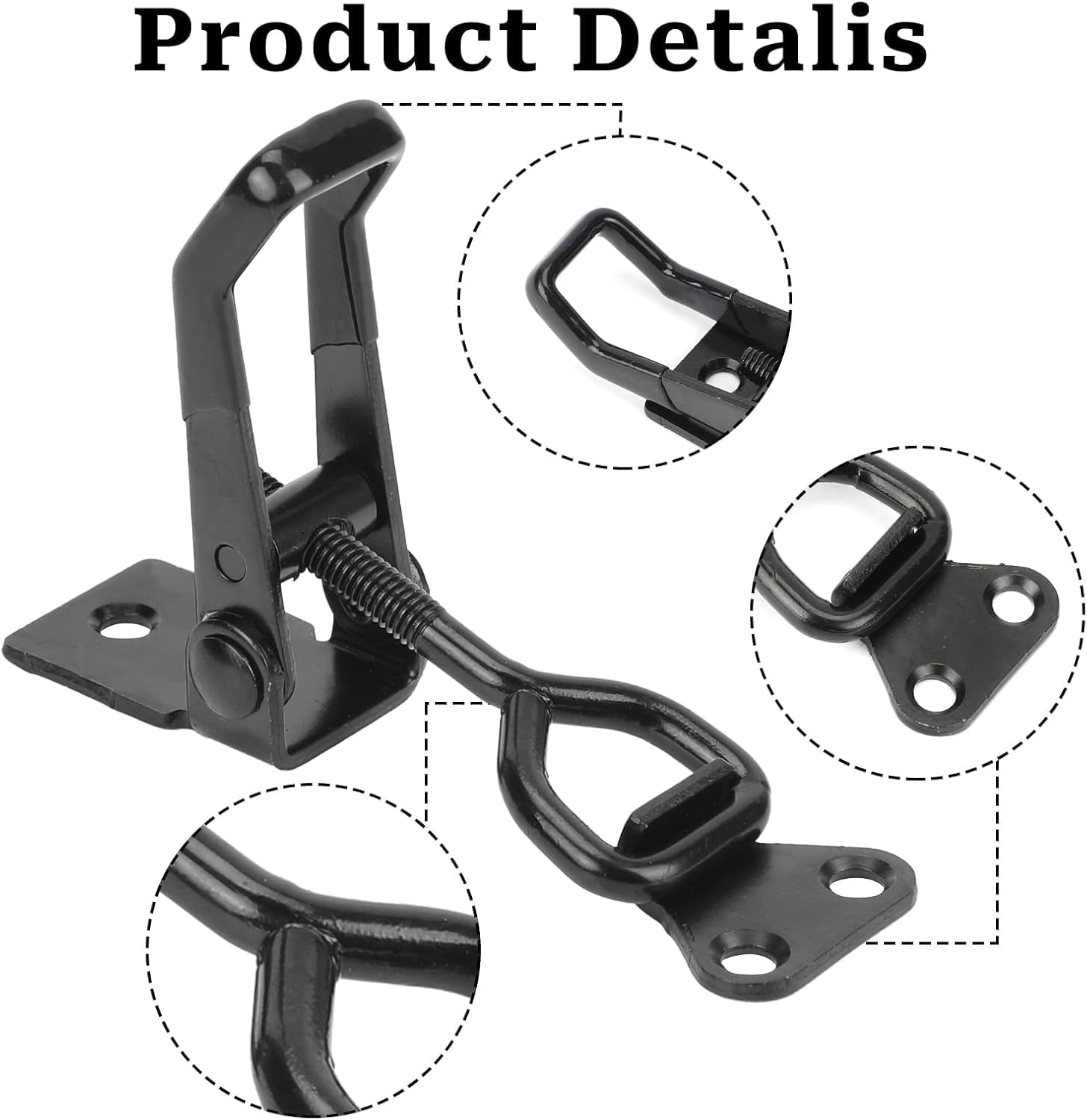 6 Pack Adjustable Toggle Clamp, Black Pull Latch,Heavy Duty Toggle Latch Hasp Clamp,4001 Lockable Quick Release Pull Metal Draw Latch for Door, Box Case Trunk, Smoker Door, Jig - Image 3