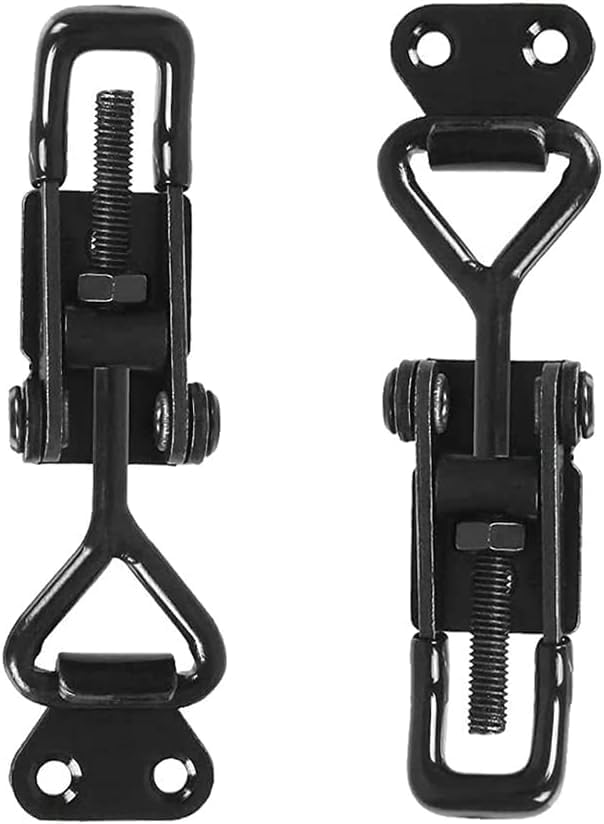6 Pack Adjustable Toggle Clamp, Black Pull Latch,Heavy Duty Toggle Latch Hasp Clamp,4001 Lockable Quick Release Pull Metal Draw Latch for Door, Box Case Trunk, Smoker Door, Jig - Image 5