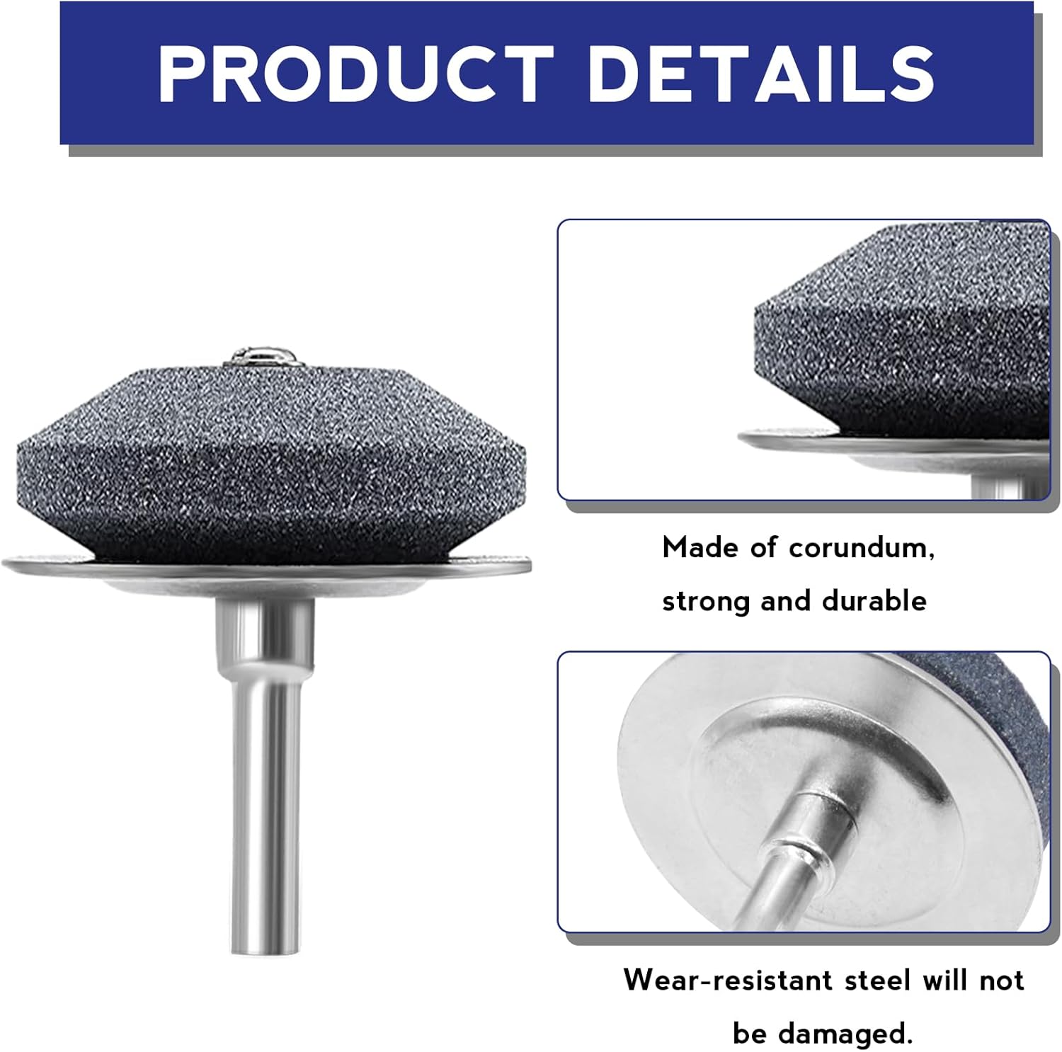 Lawn Mower Blade Sharpener, 4 Pack Mower Blade Sharpener with Steel Backing, Lawnmower Blade Sharpener with Lawn Mower Blade Balancer for Any Power Hand Drill - Image 4