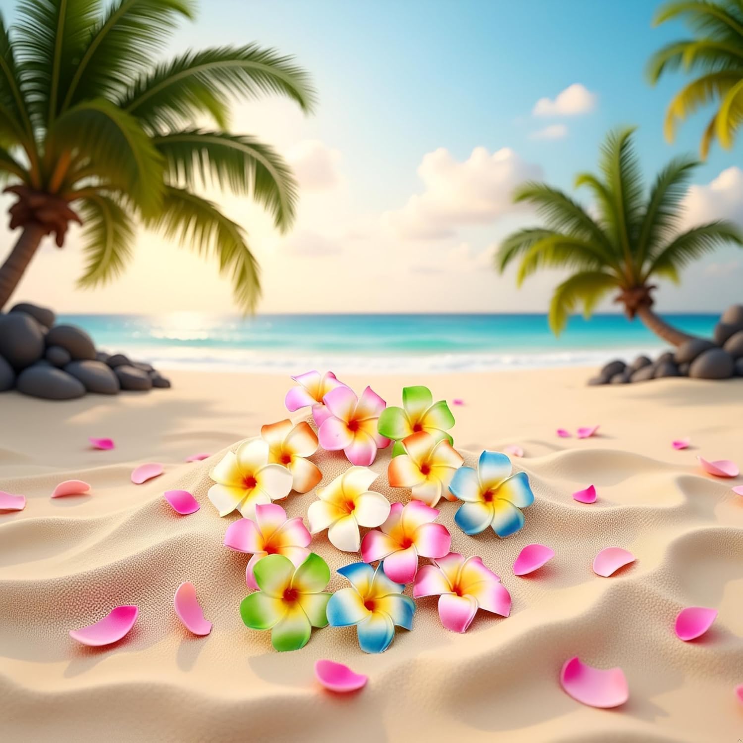 10Pcs Multicolor Hawaii Plumeria Flower Clips, Artificial Tropical Flower Hair Accessories for Wedding, Beach Party, Hair Clips and Barrettes, 1.97'' - Image 2