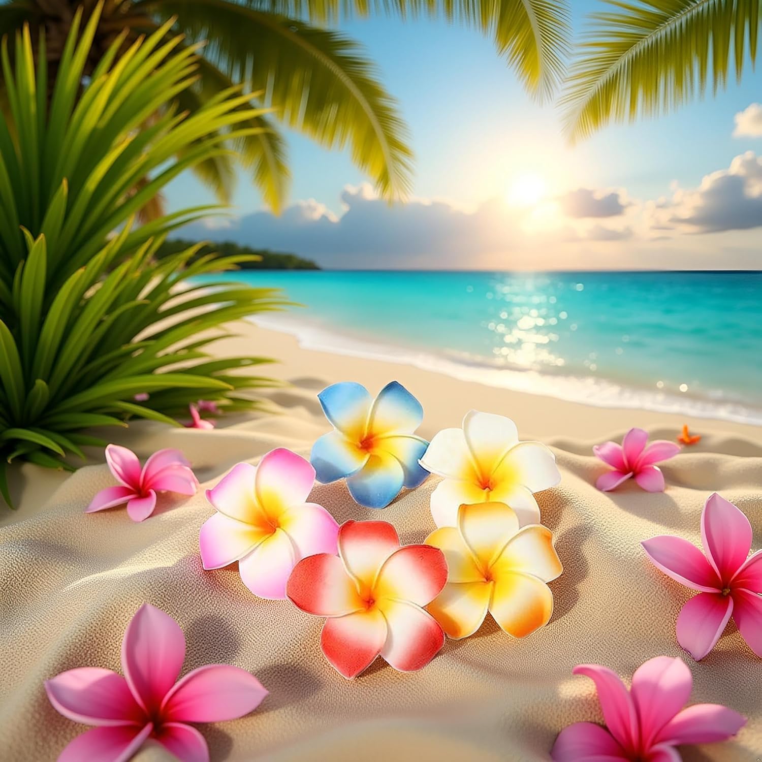 10Pcs Multicolor Hawaii Plumeria Flower Clips, Artificial Tropical Flower Hair Accessories for Wedding, Beach Party, Hair Clips and Barrettes, 1.97'' - Image 4