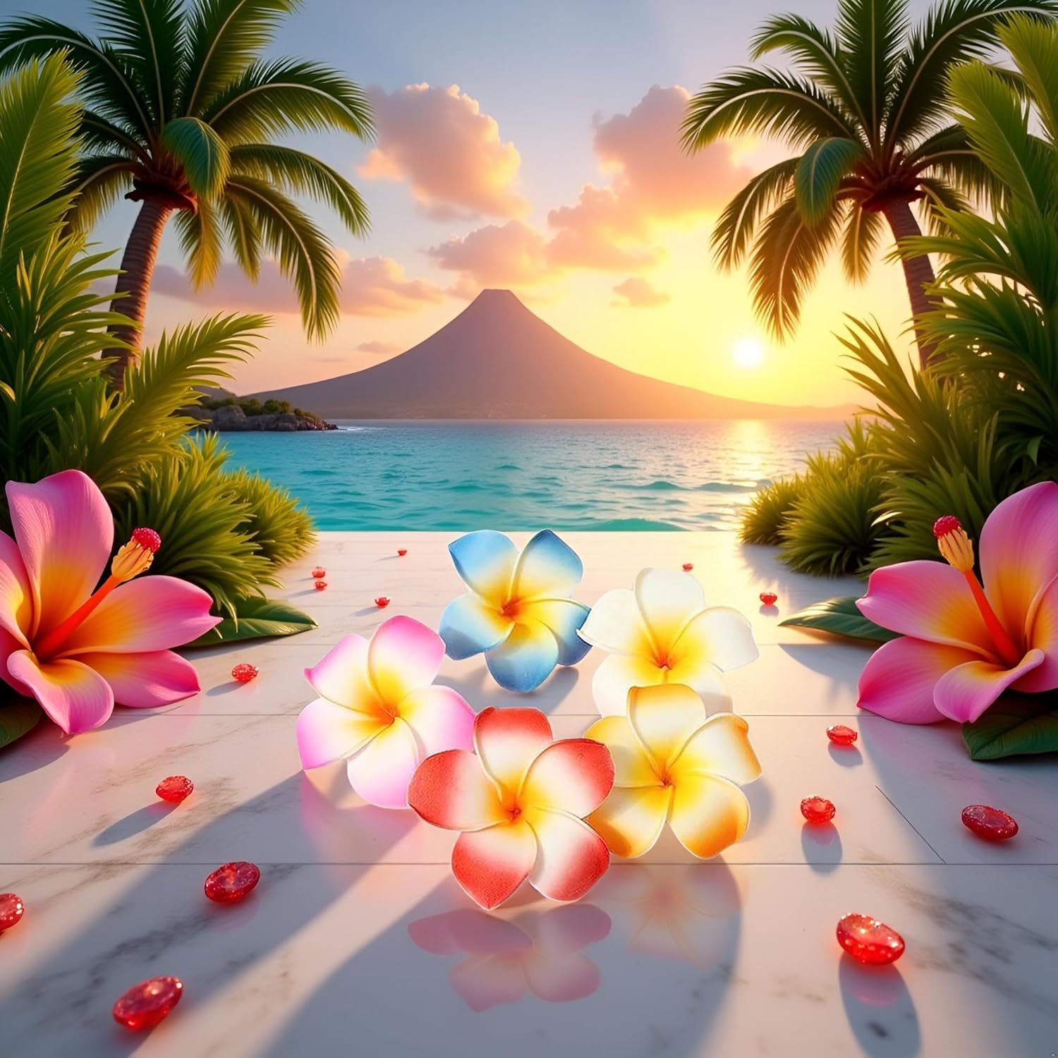 10Pcs Multicolor Hawaii Plumeria Flower Clips, Artificial Tropical Flower Hair Accessories for Wedding, Beach Party, Hair Clips and Barrettes, 1.97'' - Image 5