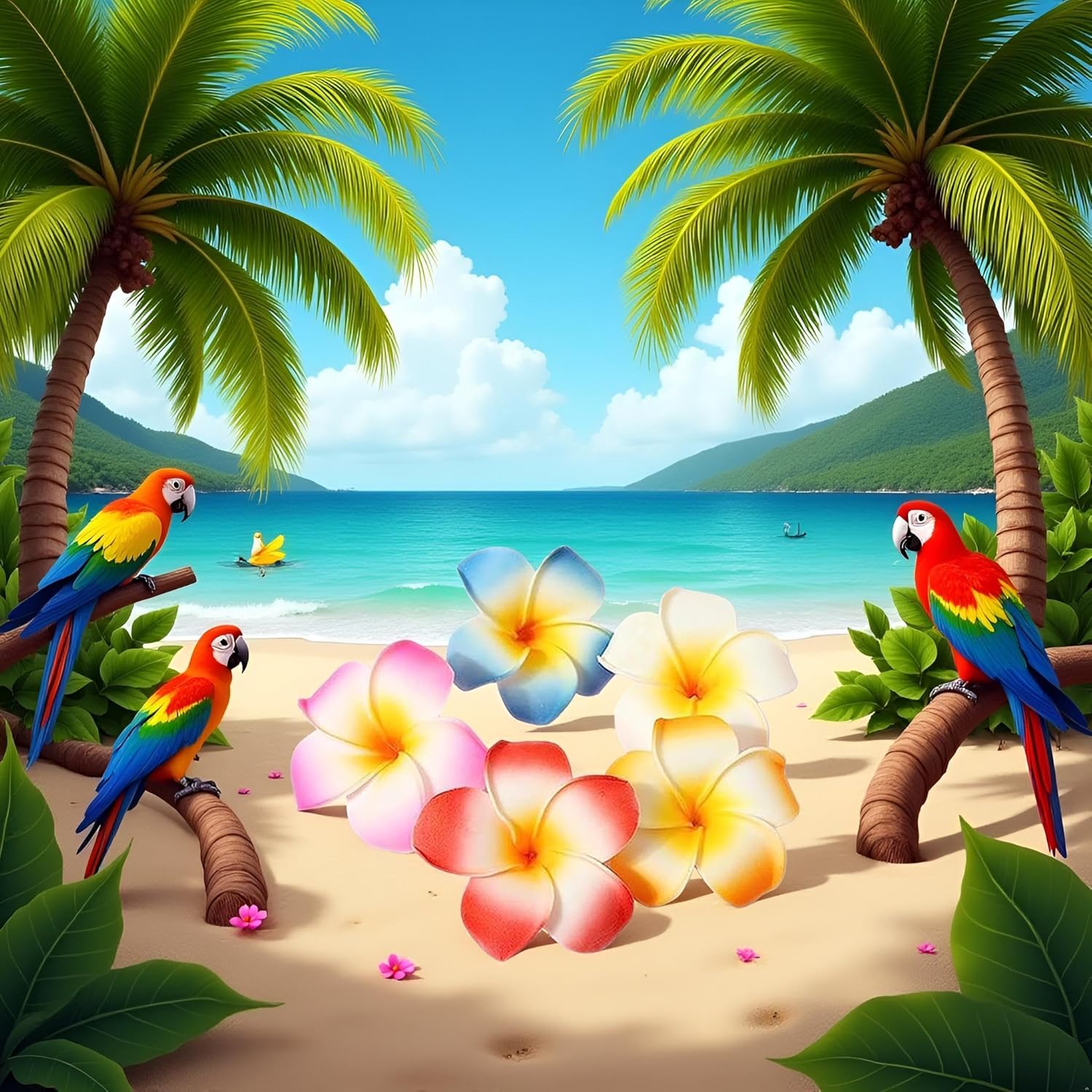 10Pcs Multicolor Hawaii Plumeria Flower Clips, Artificial Tropical Flower Hair Accessories for Wedding, Beach Party, Hair Clips and Barrettes, 1.97'' - Image 7