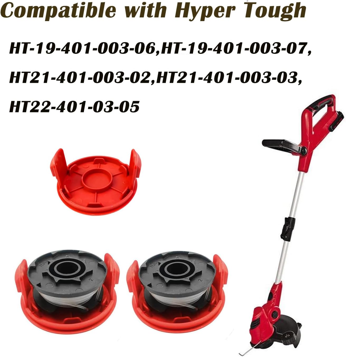 Weed Wacker Trimmer Spool Cap Cover, Weed Eater Trimmer Spool Cap Compatible with Hyper Tough 20V Max String Trimmer HT-19-401-003-06 & HT-19-401-003-07，HT21-401-003-02,HT21-401-003-03,HT22-401-03-05 - Image 3