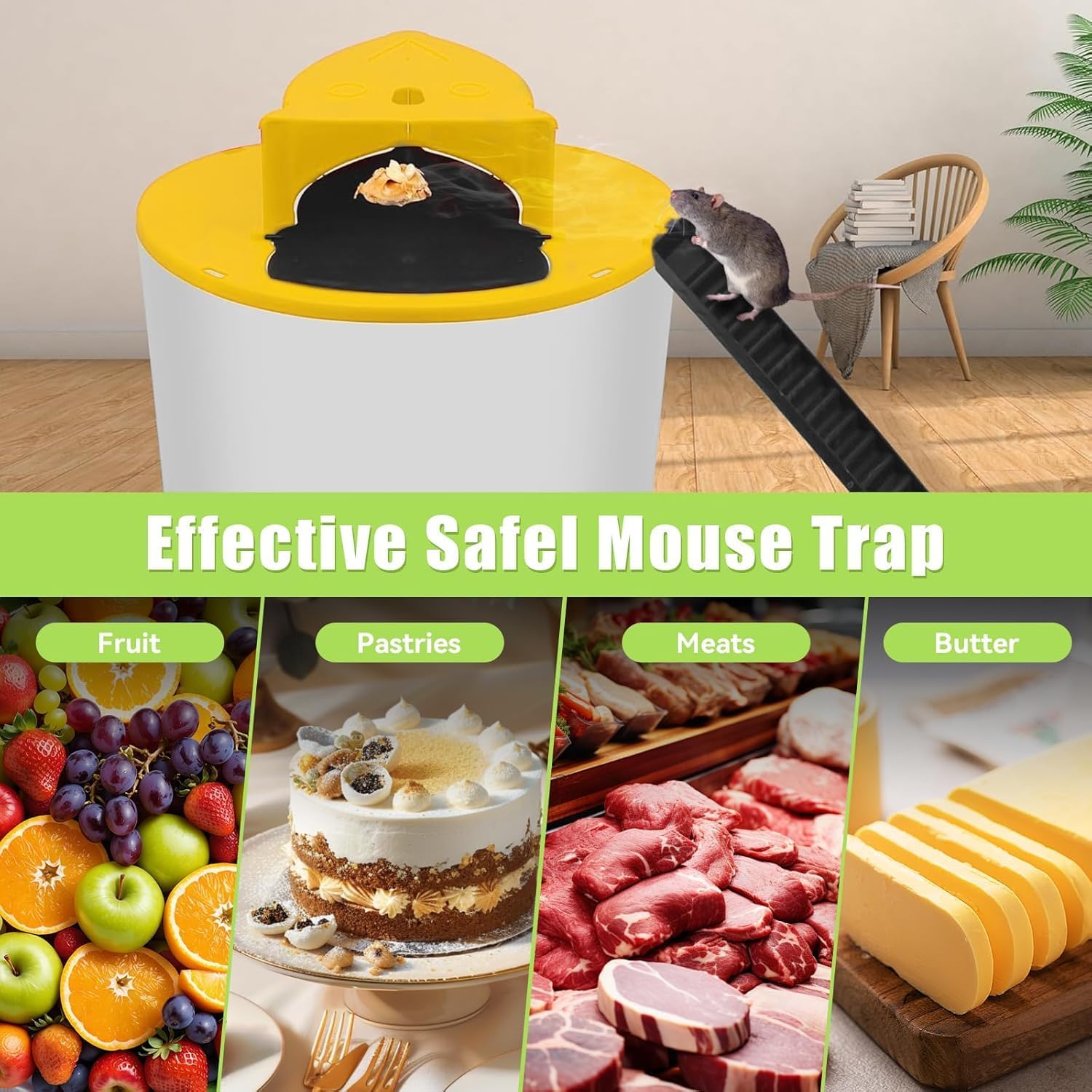 2 Pack Automatic Reset Traps-Mice Mouse Trap Bucket Flip Lid，5 Gallon Bucket Lid Mouse Rat Trap，Mouse Trap Bucket Indoor Outdoor,Reusable Mouse Trap Bucket Lid，Humane Mouse Trap - Image 5