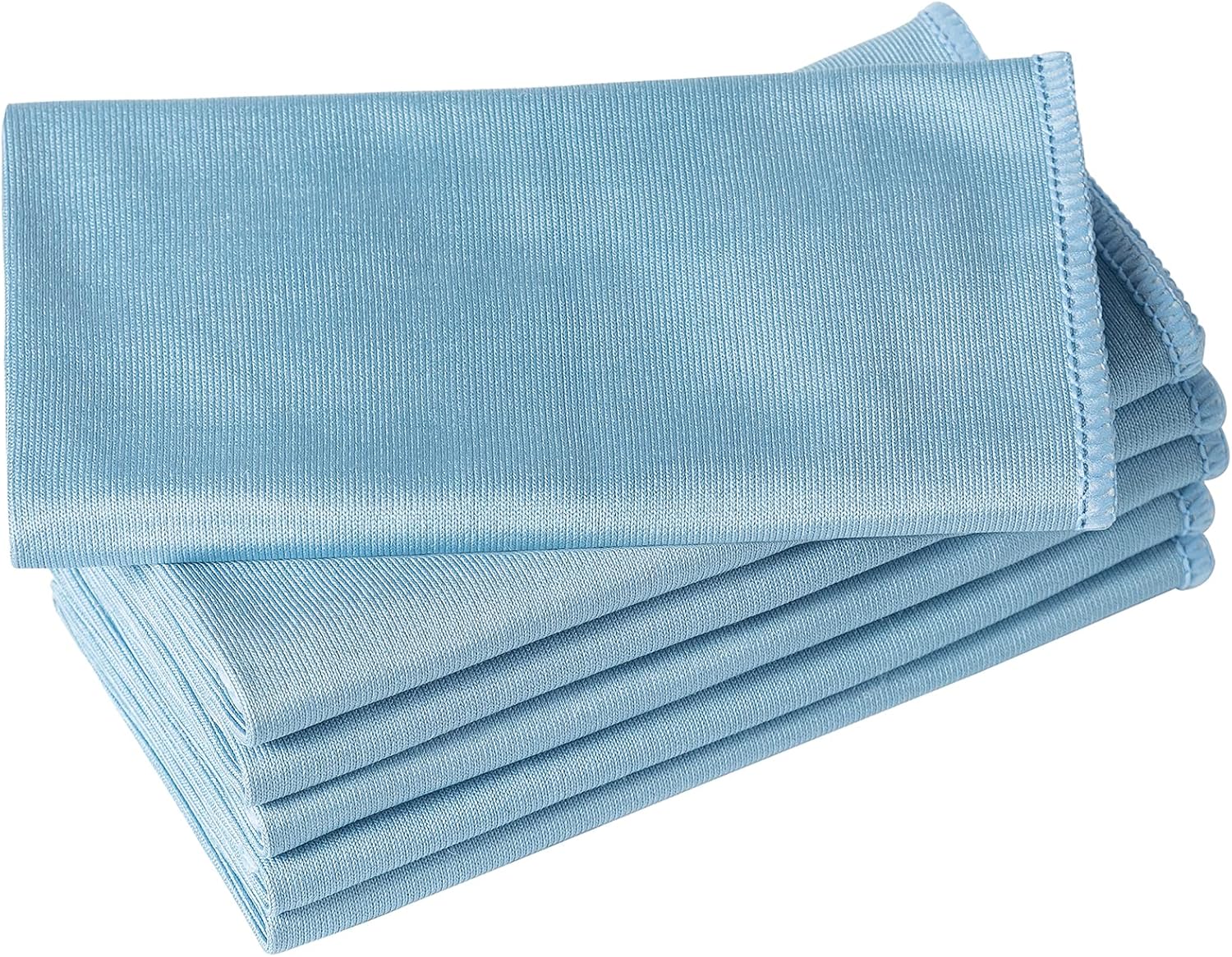 6 Pack Microfiber Glass Cleaning Cloths, Streak Free, Lint-Free and Absorbent Cloth, 16 Inch X 16 Inch, Ideal for Cleaning Mirrors, Glass, Screens, Window, Stemware, Lens (Blue) - Image 1