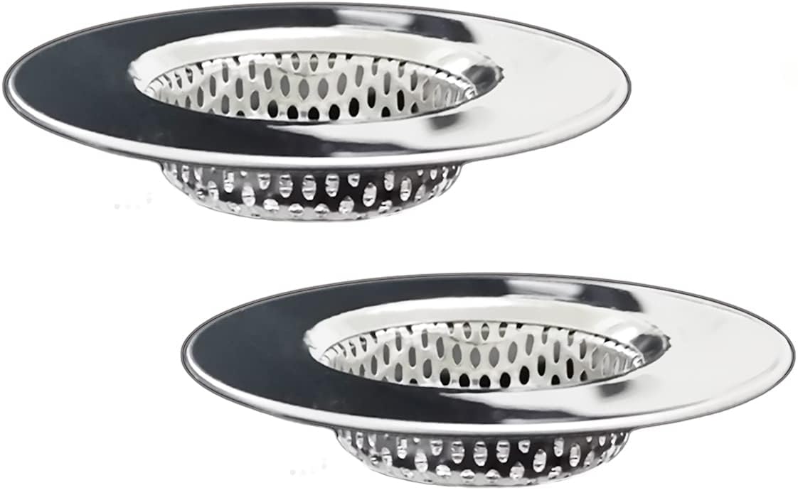 2PCS Bathtub Drain Strainers, Shower Drain Hair Catcher, Stainless Steel Drain Cover Basket for Bathroom Laundry Floor Drain, Fit for 1.75