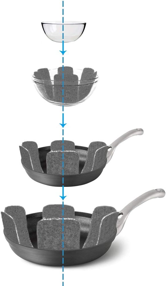 Pot and Pan Protectors, Set of 12 and 3 Different Size, Cookware Dividers Pads/Stacking Pan Protectors/Pot Separators Pads for Protecting and Separating Pots Pans - Image 2