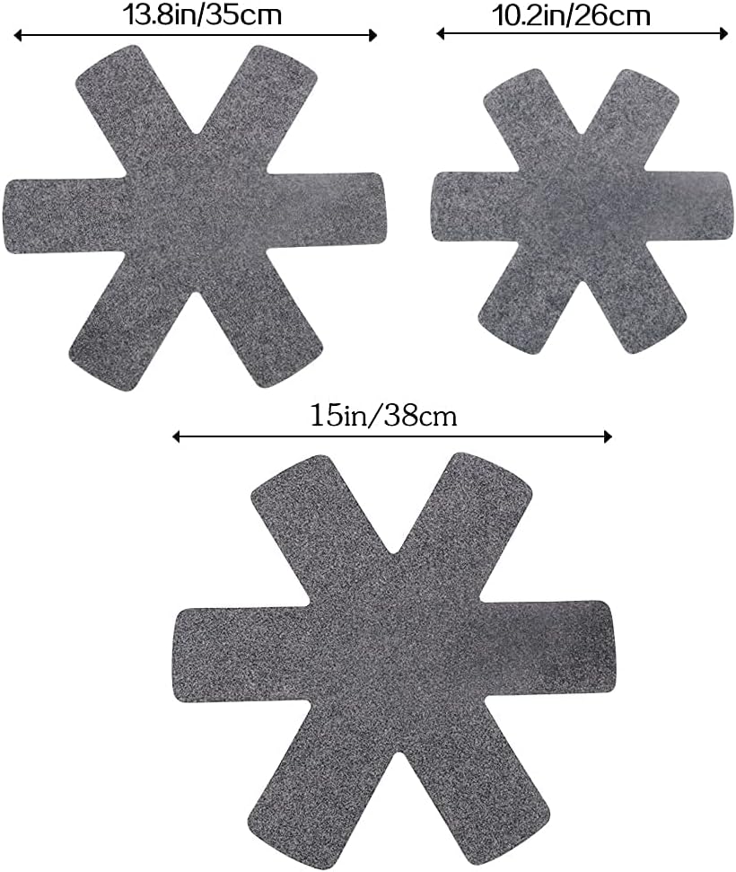 Pot and Pan Protectors, Set of 12 and 3 Different Size, Cookware Dividers Pads/Stacking Pan Protectors/Pot Separators Pads for Protecting and Separating Pots Pans - Image 3