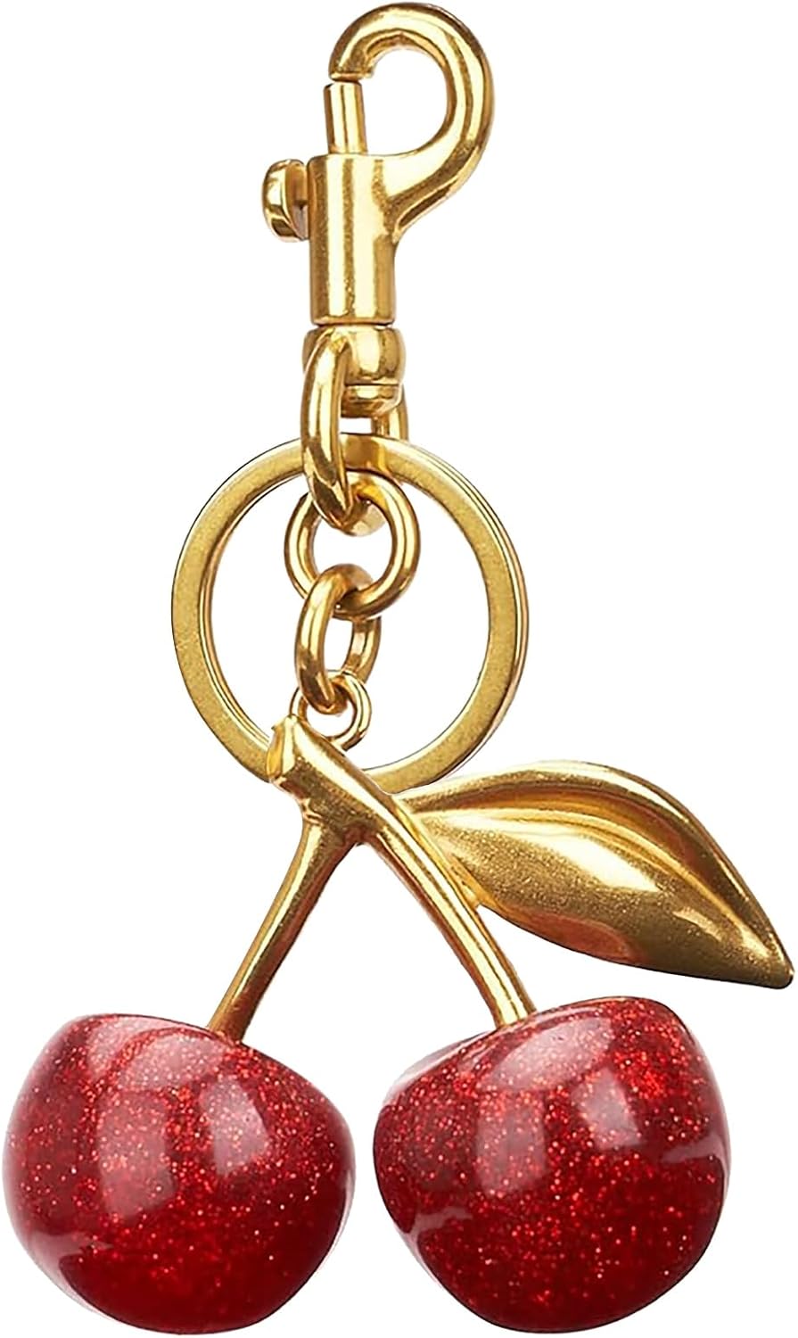 Cherry Bag Charm Purse Charms Keychain- Car Cherry Accessories keychians Gifts for Women Mom Daughter Gifts Christmas Valentine Bag Accessory Christmas - Image 1