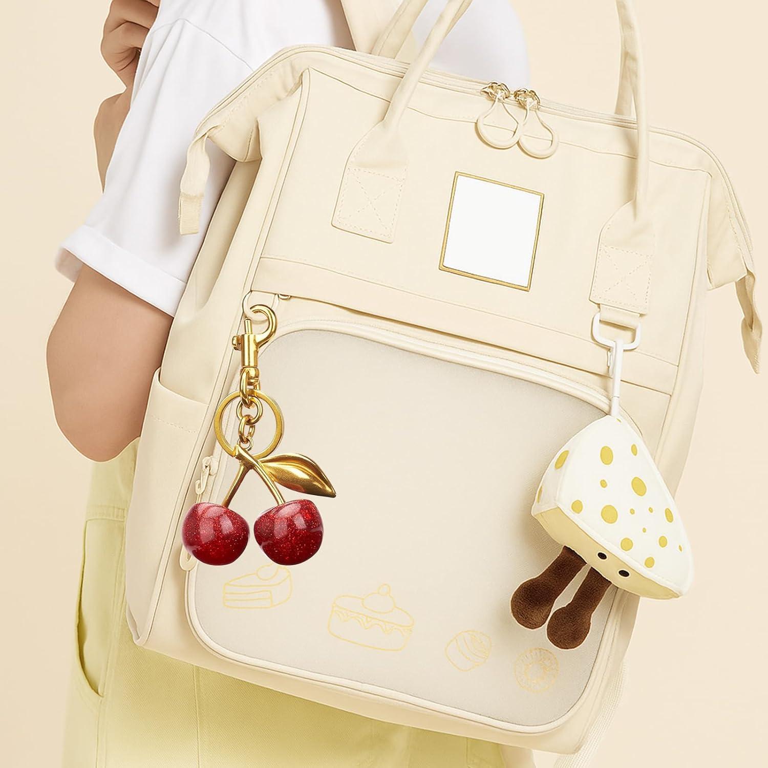 Cherry Bag Charm Purse Charms Keychain- Car Cherry Accessories keychians Gifts for Women Mom Daughter Gifts Christmas Valentine Bag Accessory Christmas - Image 6