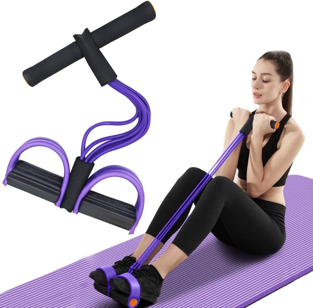 Multifunction Tension Rope, 6-Tube Elastic Yoga Pedal Puller Resistance Band, Natural Latex Tension Rope Fitness, for Abdomen/Waist/Arm/Leg Stretching Slimming Training - Image 1