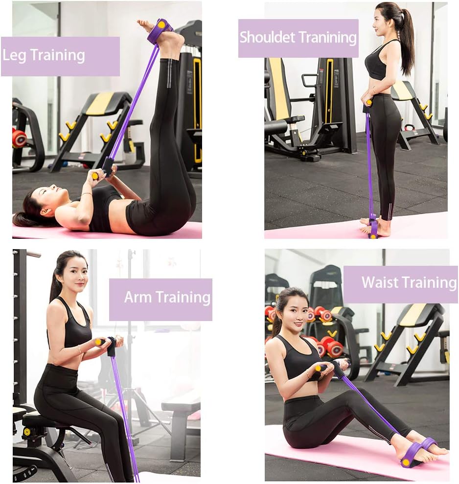 Multifunction Tension Rope, 6-Tube Elastic Yoga Pedal Puller Resistance Band, Natural Latex Tension Rope Fitness, for Abdomen/Waist/Arm/Leg Stretching Slimming Training - Image 4