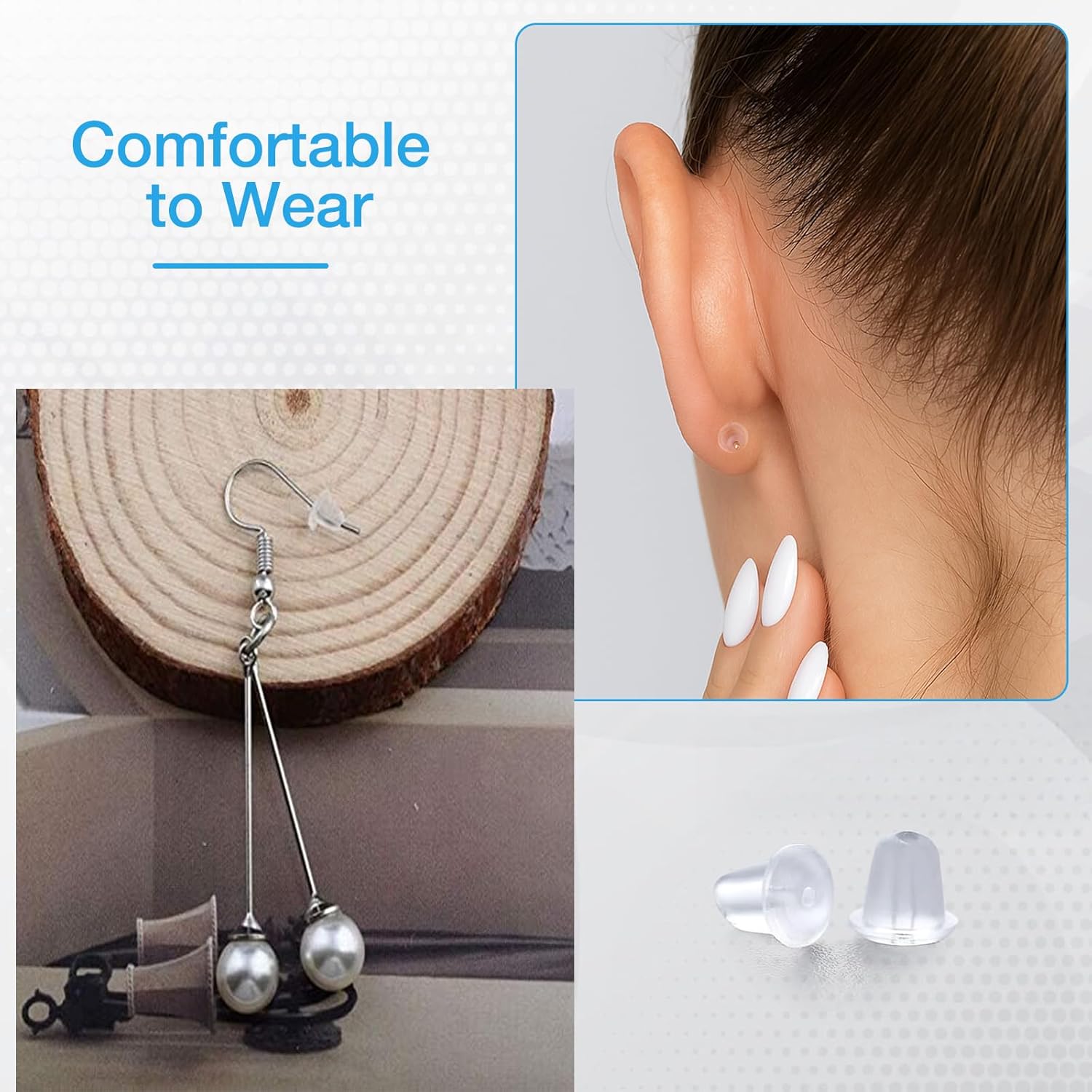 Earring Backings, Rubber Earring Backs for Stud Earrings for Women, Earring Backs for Fish Hook Earrings (100 Pieces) - Image 4