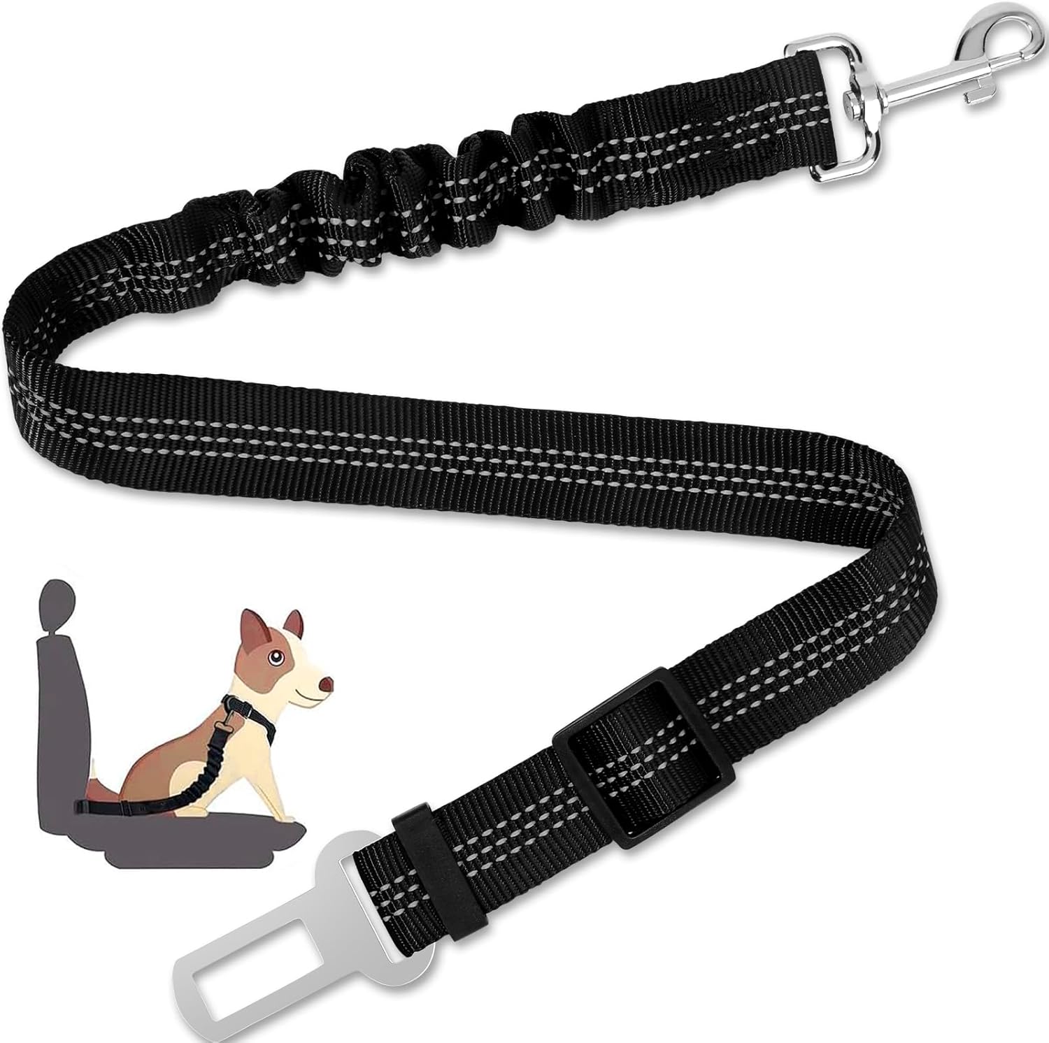 Dog Seat Belt for Car, Adjustable Dog Seatbelts for Vehicle, Nylon Pet Safety Seat Belts for Travel - Image 1