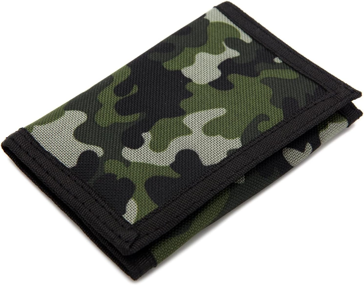 RFID Trifold Canvas Outdoor Sports Wallet for Kids - Front Pocket Wallet with Magic Sticker, camouflage, Small, Novelty - Image 1
