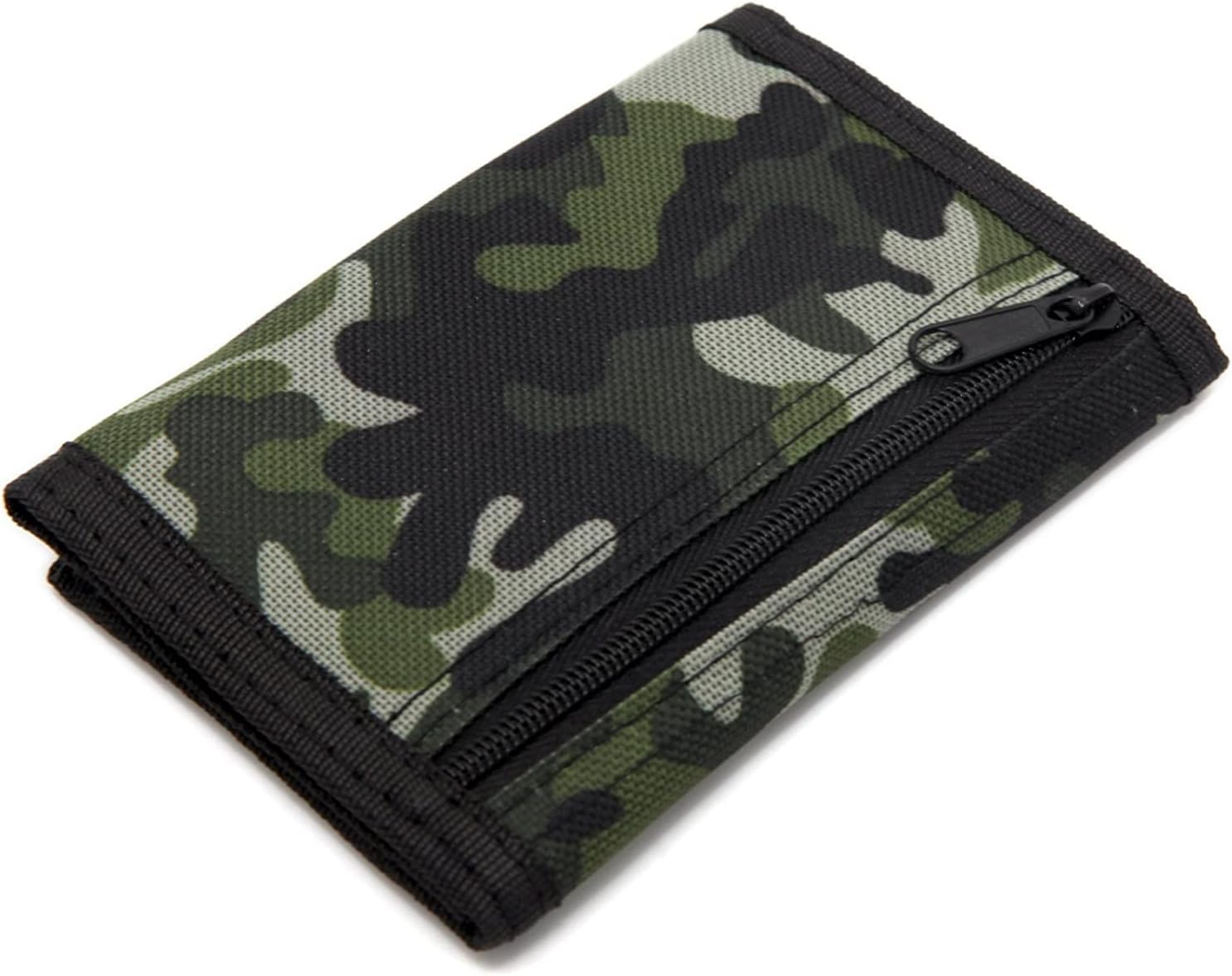 RFID Trifold Canvas Outdoor Sports Wallet for Kids - Front Pocket Wallet with Magic Sticker, camouflage, Small, Novelty - Image 5