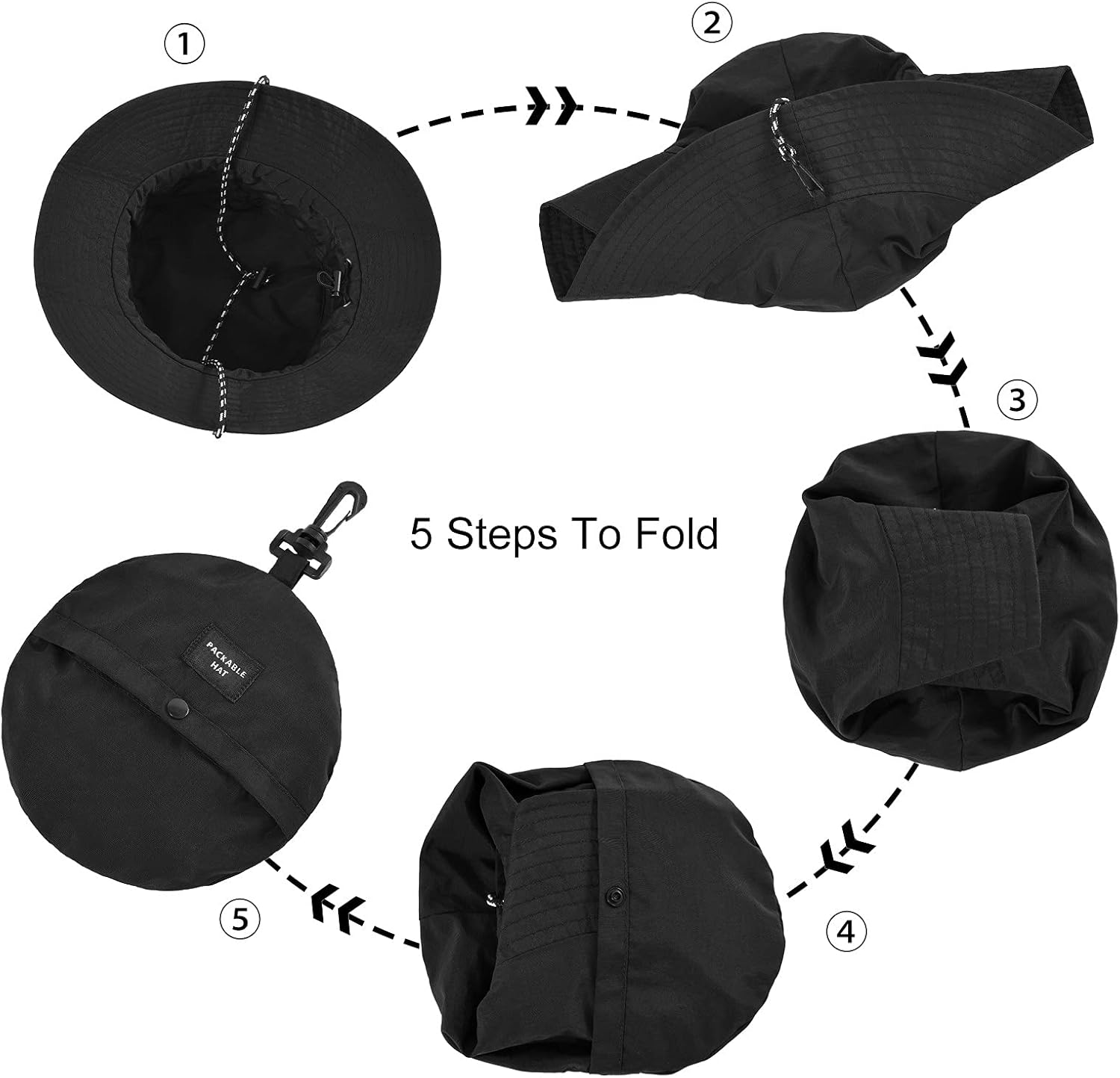 Men Women Outdoor Bucket Hat Quick Dry Packable Boonie Hat UV Protection Sun Hat - Image 5
