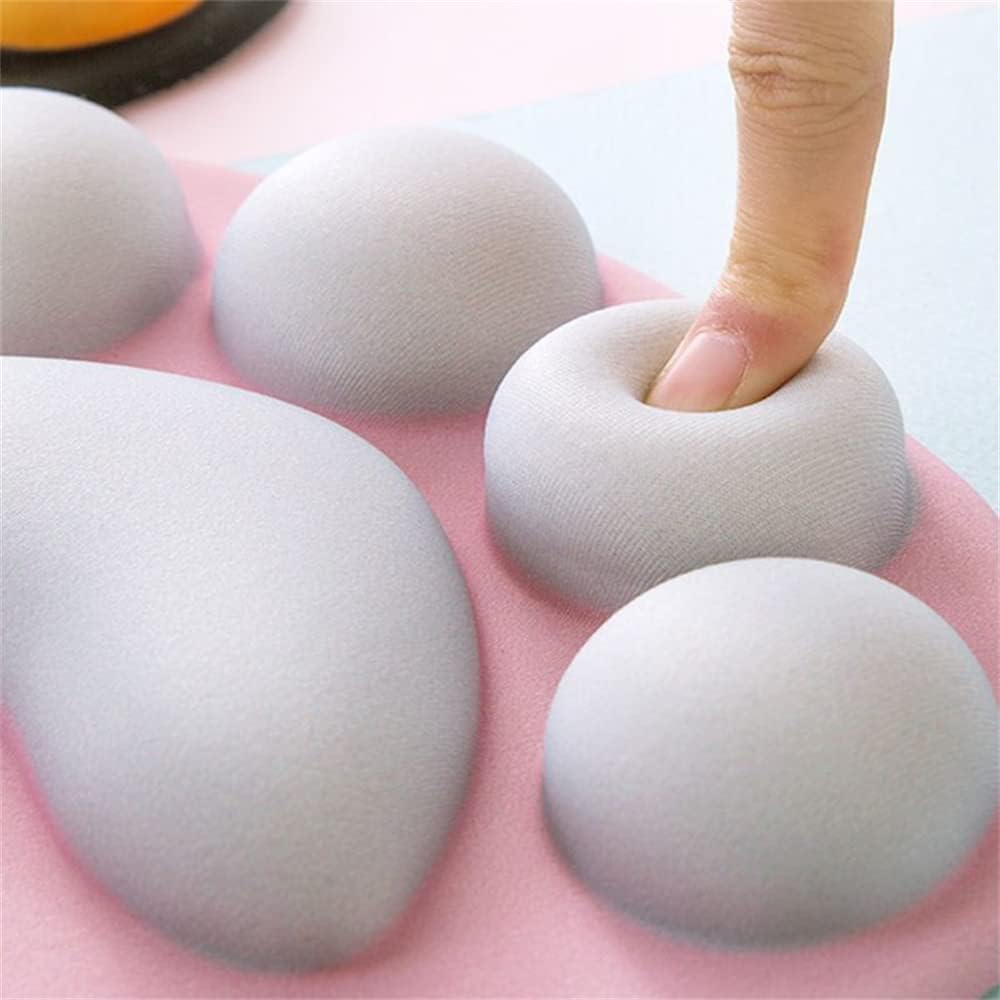Cat Paw Mouse Pad, Cute 3D Soft Silicone Wrist Rest Support Cushion, Nonslip, Ergonomic Comfort Mouse Mat - for Office, Home Computer, Laptop,Pink - Image 3