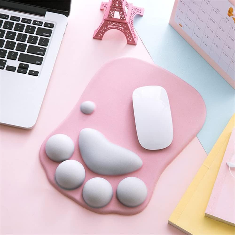 Cat Paw Mouse Pad, Cute 3D Soft Silicone Wrist Rest Support Cushion, Nonslip, Ergonomic Comfort Mouse Mat - for Office, Home Computer, Laptop,Pink - Image 5