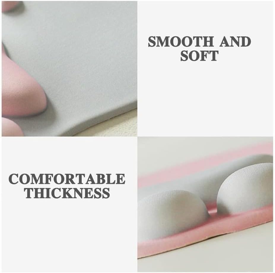 Cat Paw Mouse Pad, Cute 3D Soft Silicone Wrist Rest Support Cushion, Nonslip, Ergonomic Comfort Mouse Mat - for Office, Home Computer, Laptop,Pink - Image 6